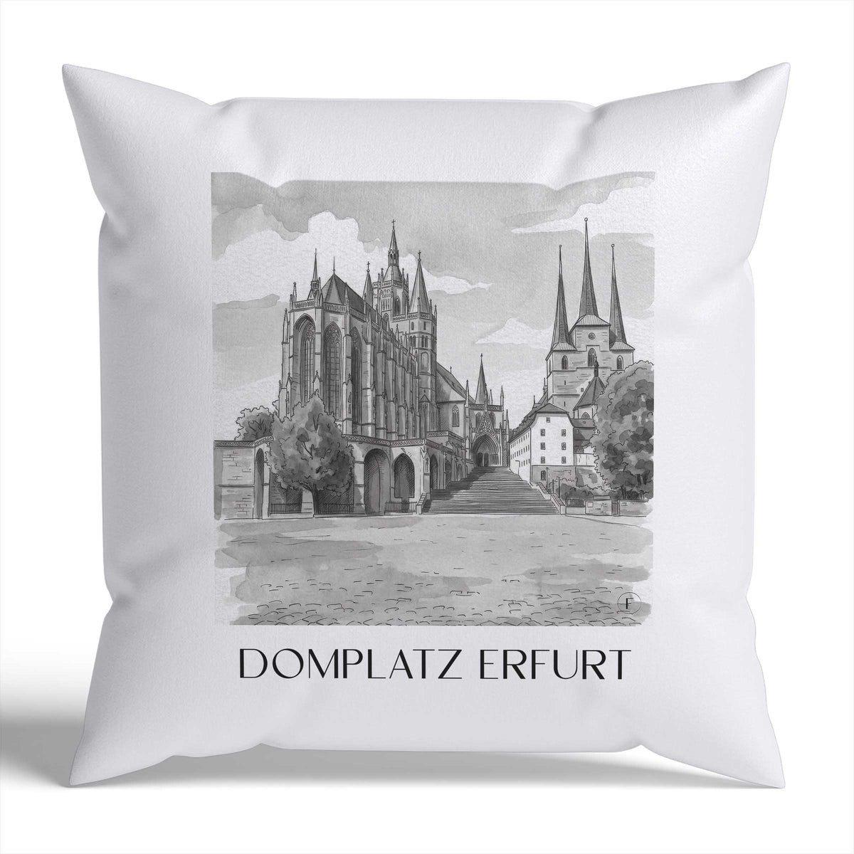 domplatz-erfurt-deutschland-kissenbezug-aquarell-schwarz-weiss