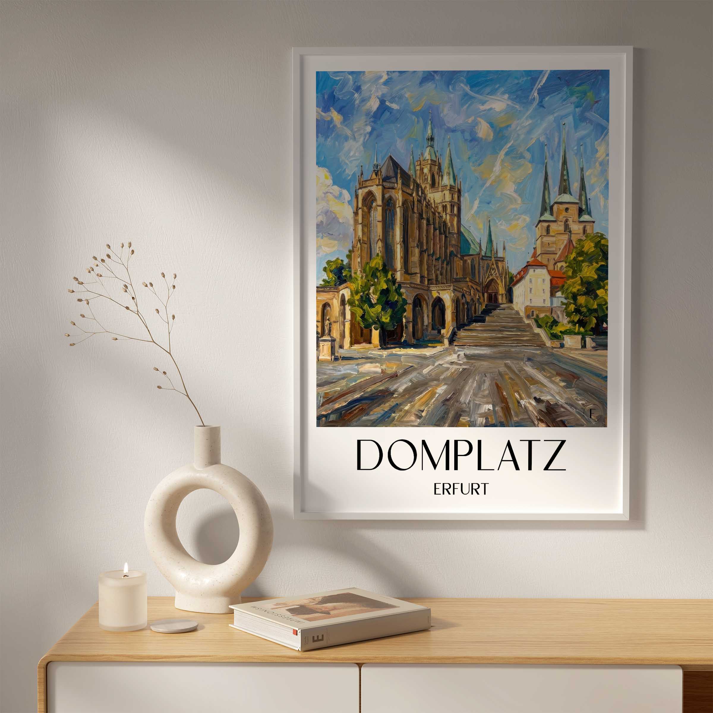 domplatz-erfurt-deutschland-poster-oil-painting-oelgemaelde