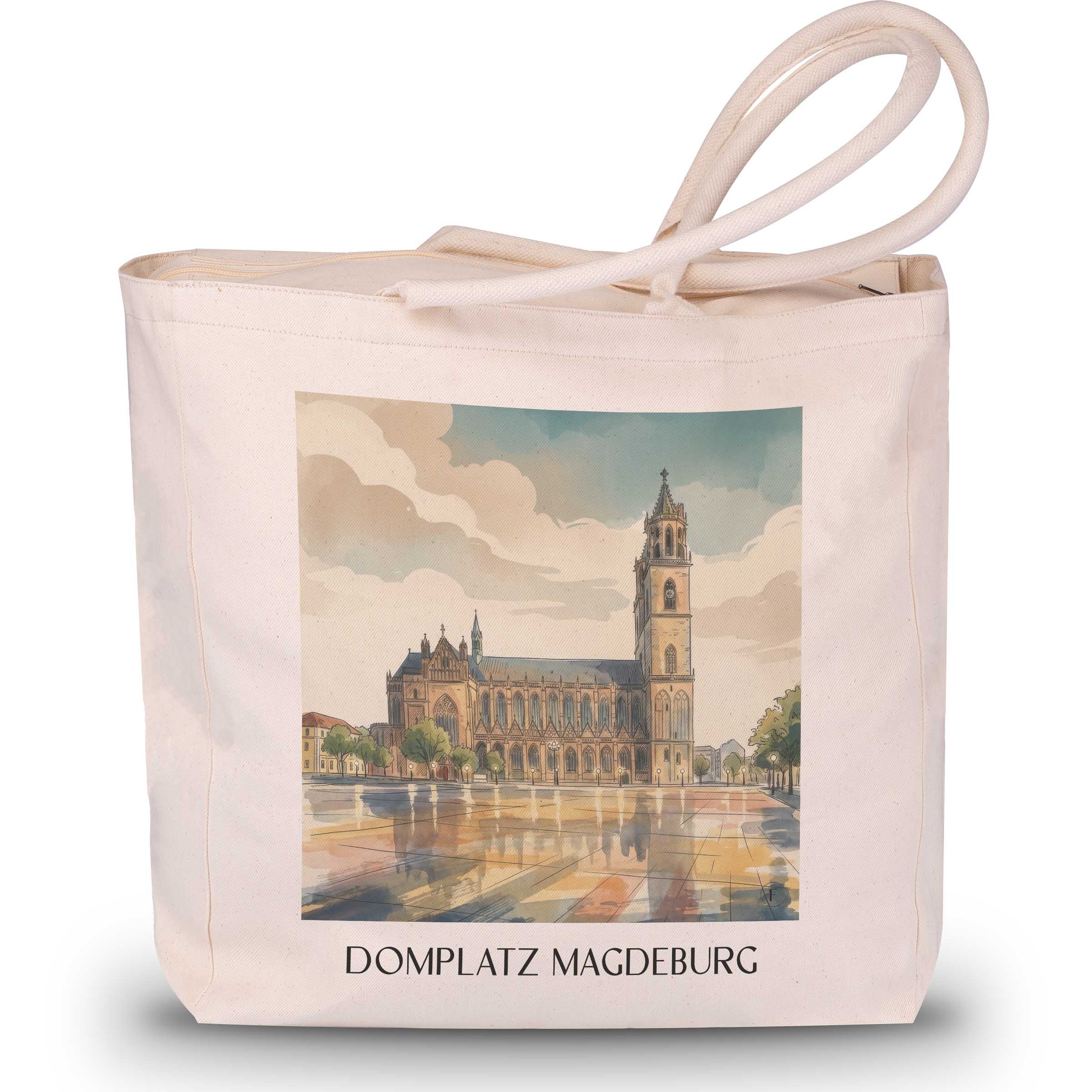 domplatz-magdeburg-deutschland-einkaufstasche-aquarell
