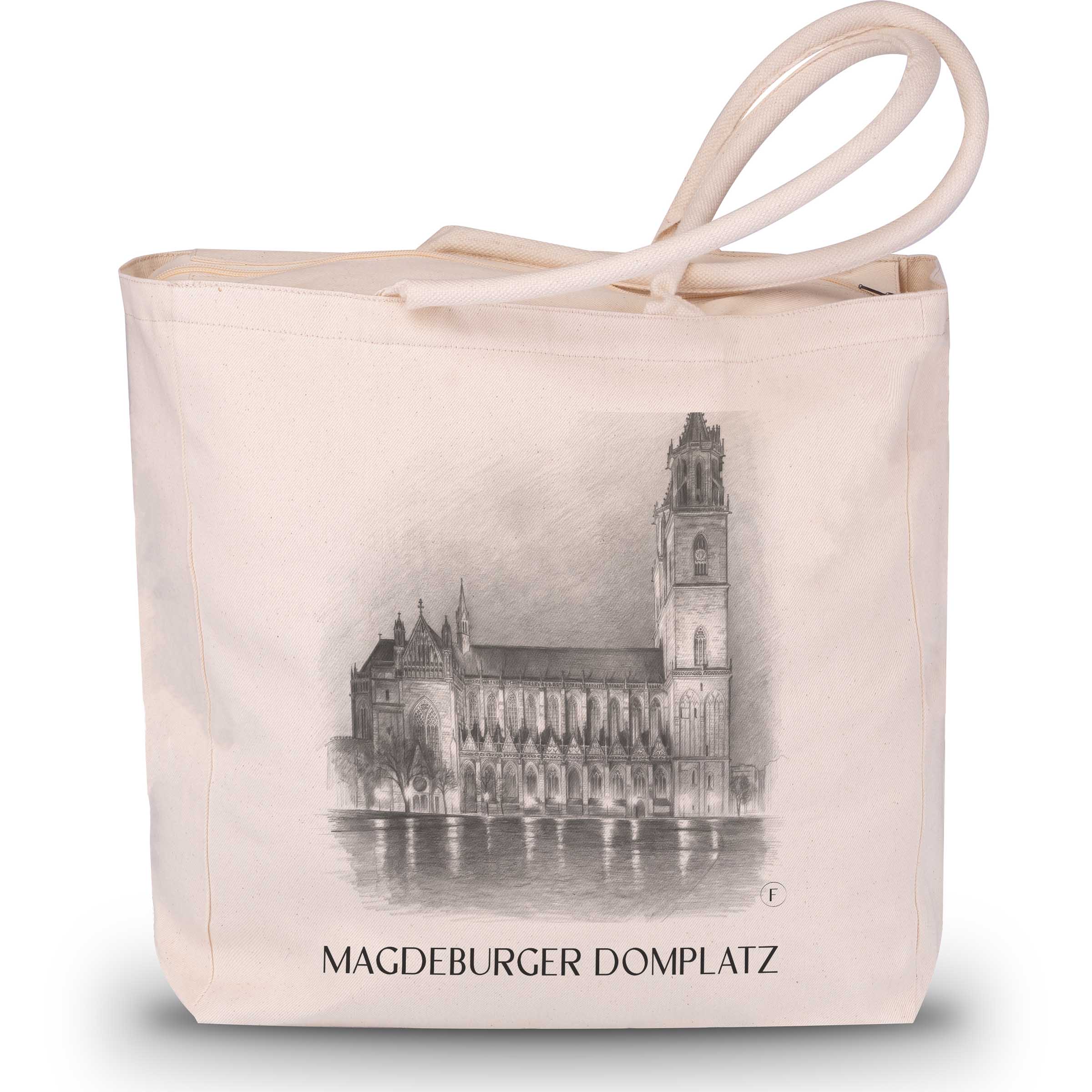 domplatz-magdeburg-deutschland-einkaufstasche-bleistift-zeichnung-drawing