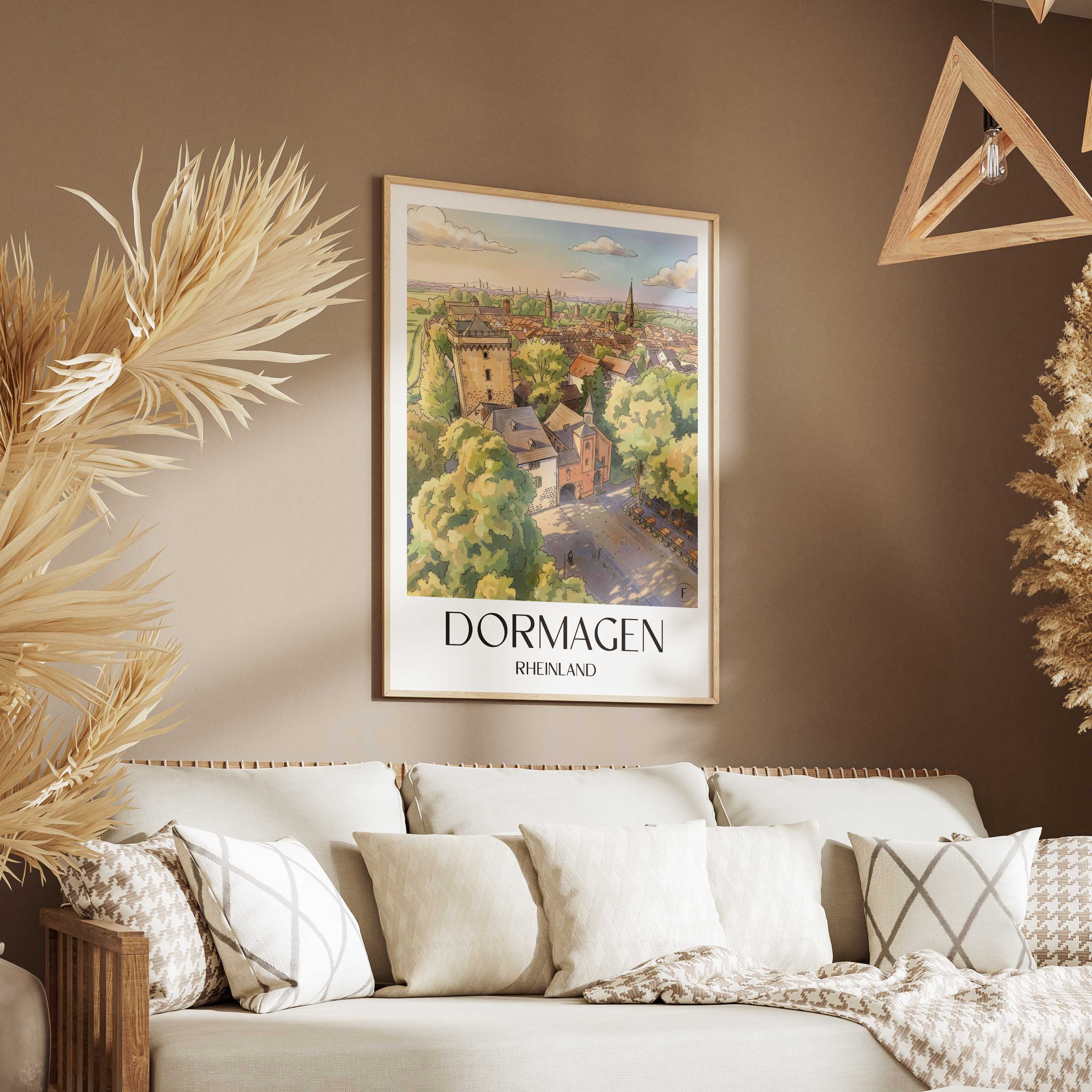 dormagen-rheinland-deutschland-poster-aquarell