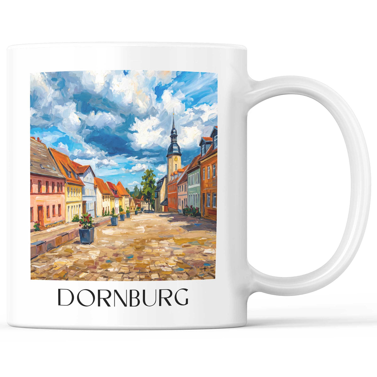 Dornburg Kaffeebecher - Saaletal - Deutschland Becher - Kaffeetasse im Ölgemälde Stil