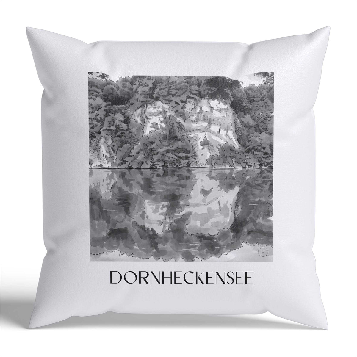 dornheckensee-bonn-deutschland-kissenbezug-aquarell-schwarz-weiss