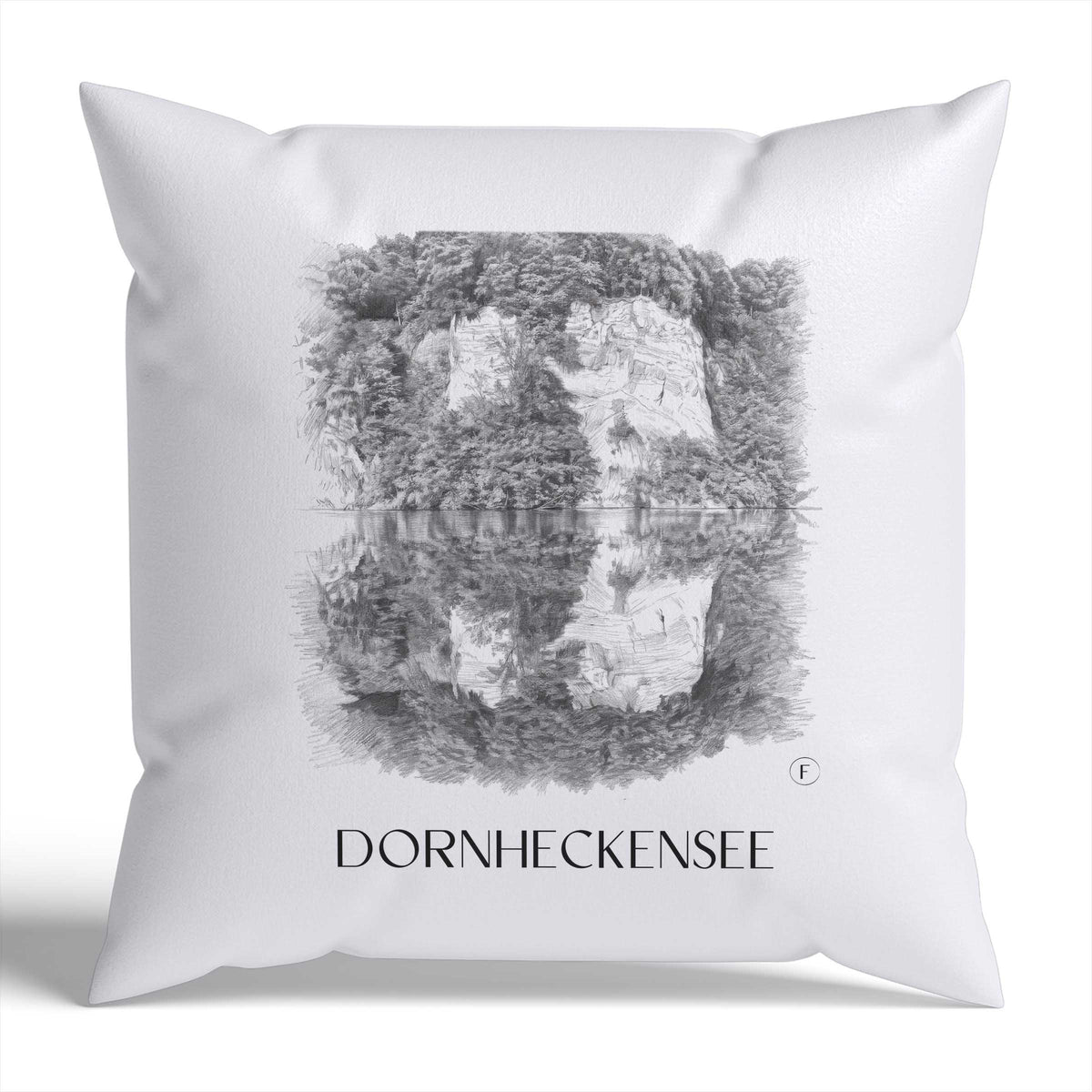 Dornheckensee Kissenhülle - Zierkissen Bezug - Bonn - Deutschland Kissen bzw. Kissenbezug im Zeichnung Stil - favplace