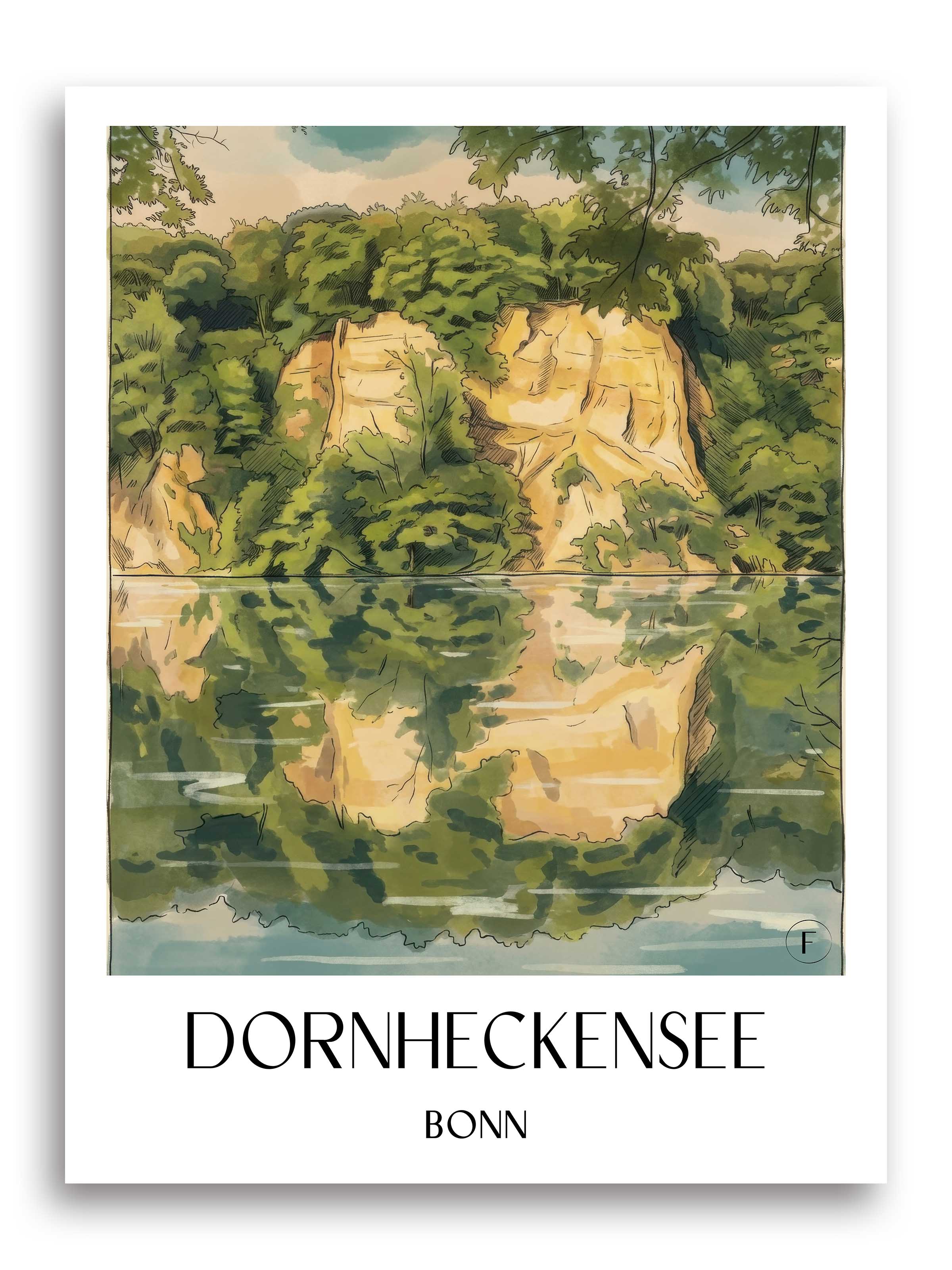 dornheckensee-bonn-deutschland-poster-aquarell