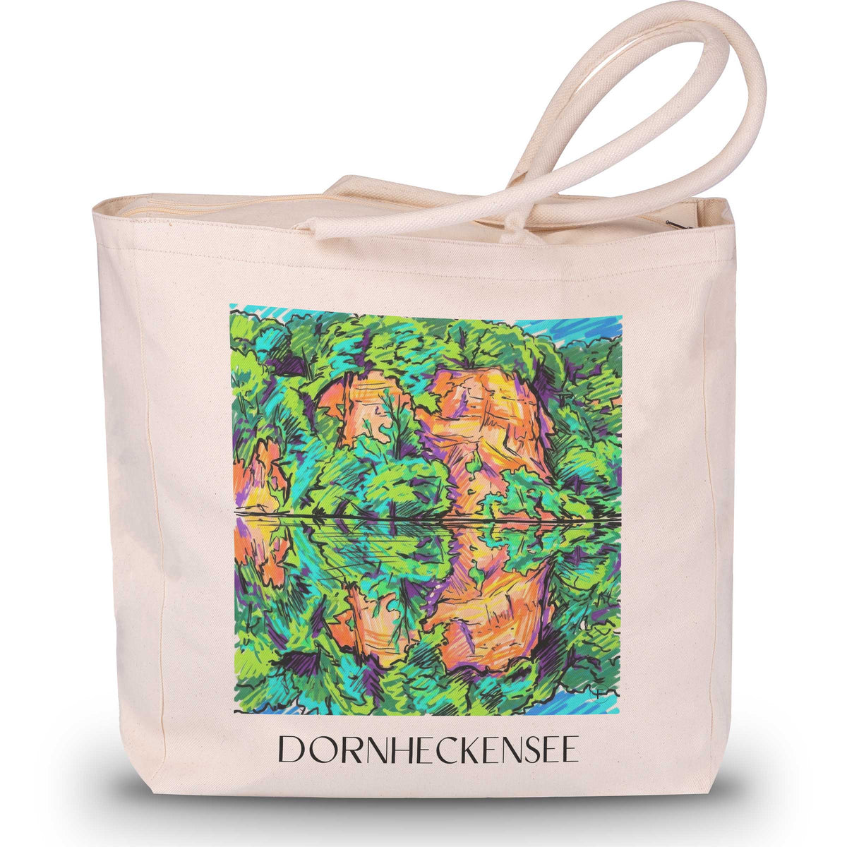 Dornheckensee Shopping Tasche - Bonn - Deutschland Tote Bag - Einkaufstasche im Tag Graffiti Stil - favplace