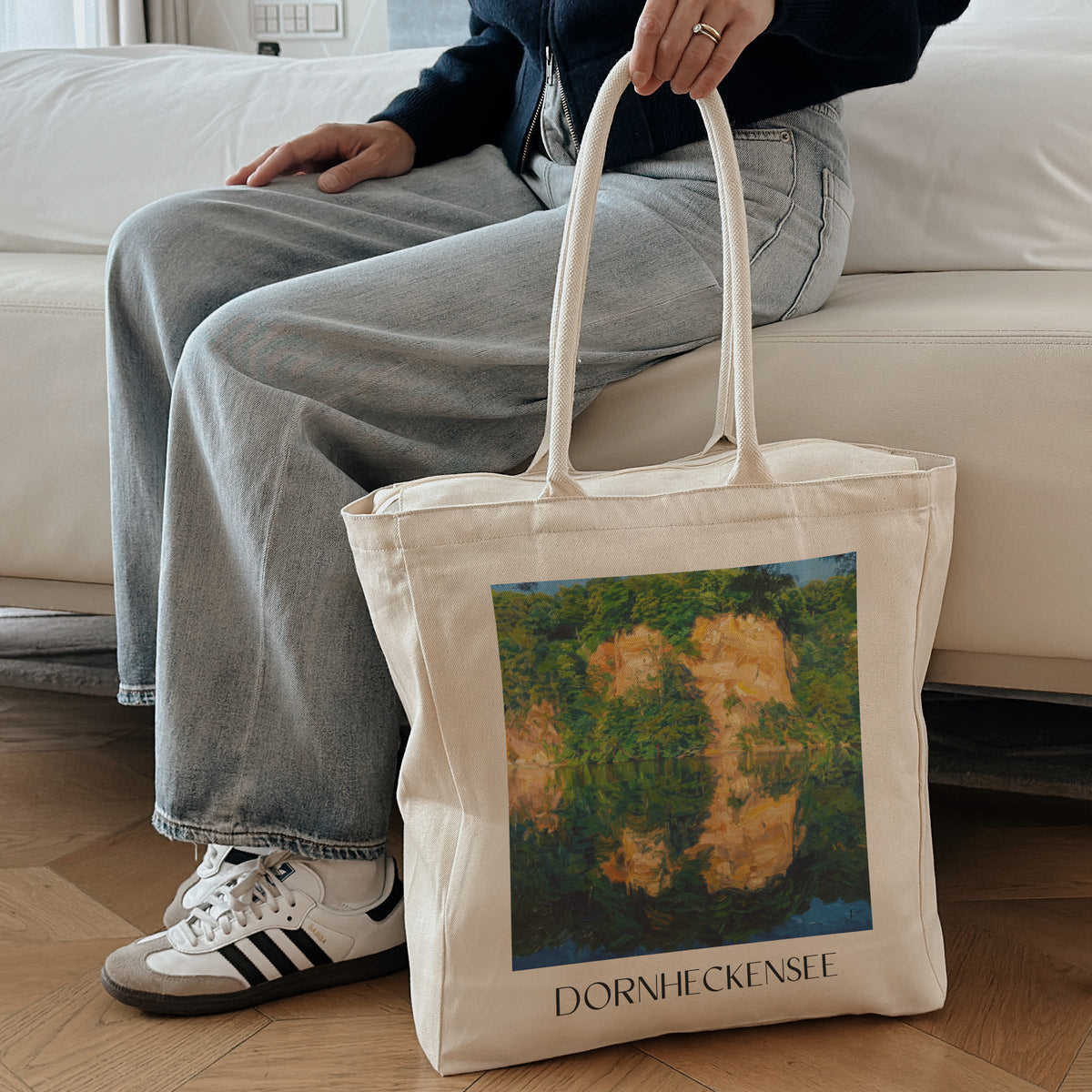 dornheckensee-bonn-deutschland-einkaufstasche-oil-painting-oelgemaelde