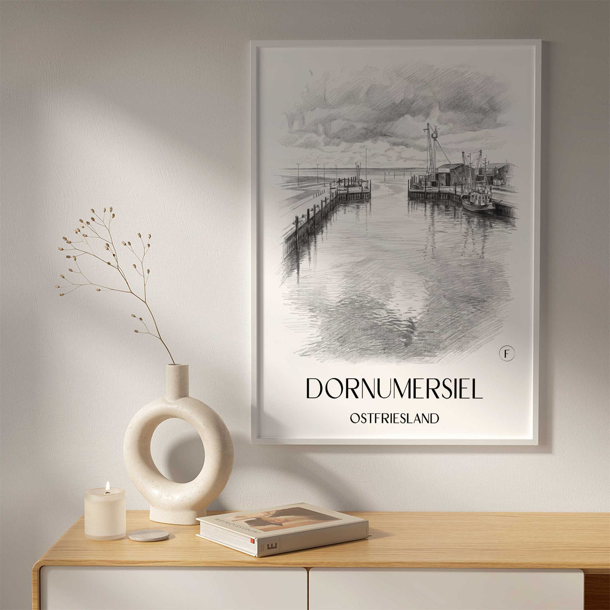 dornumersiel-ostfriesland-deutschland-poster-bleistift-zeichnung-drawing