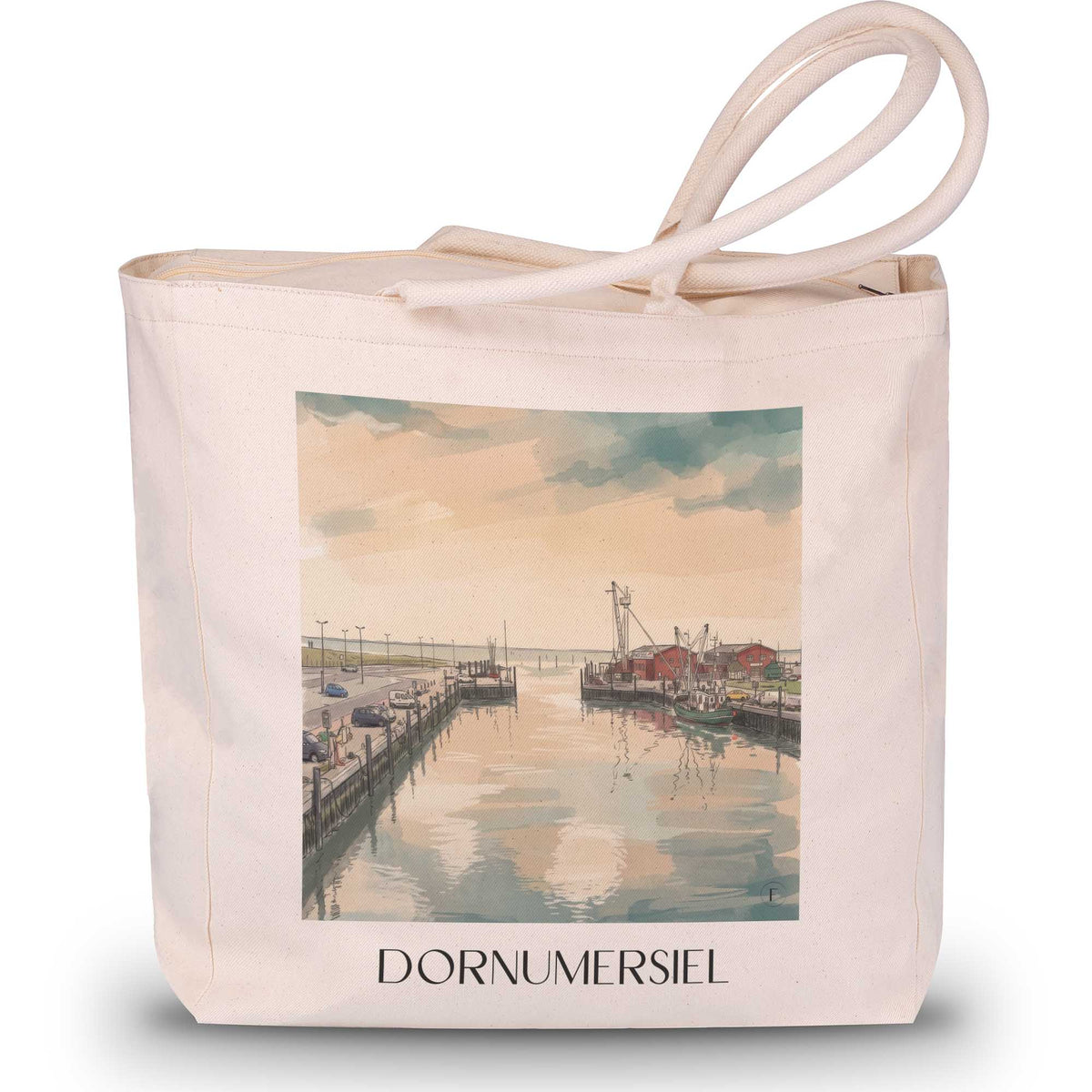 dornumersiel-ostfriesland-deutschland-einkaufstasche-aquarell
