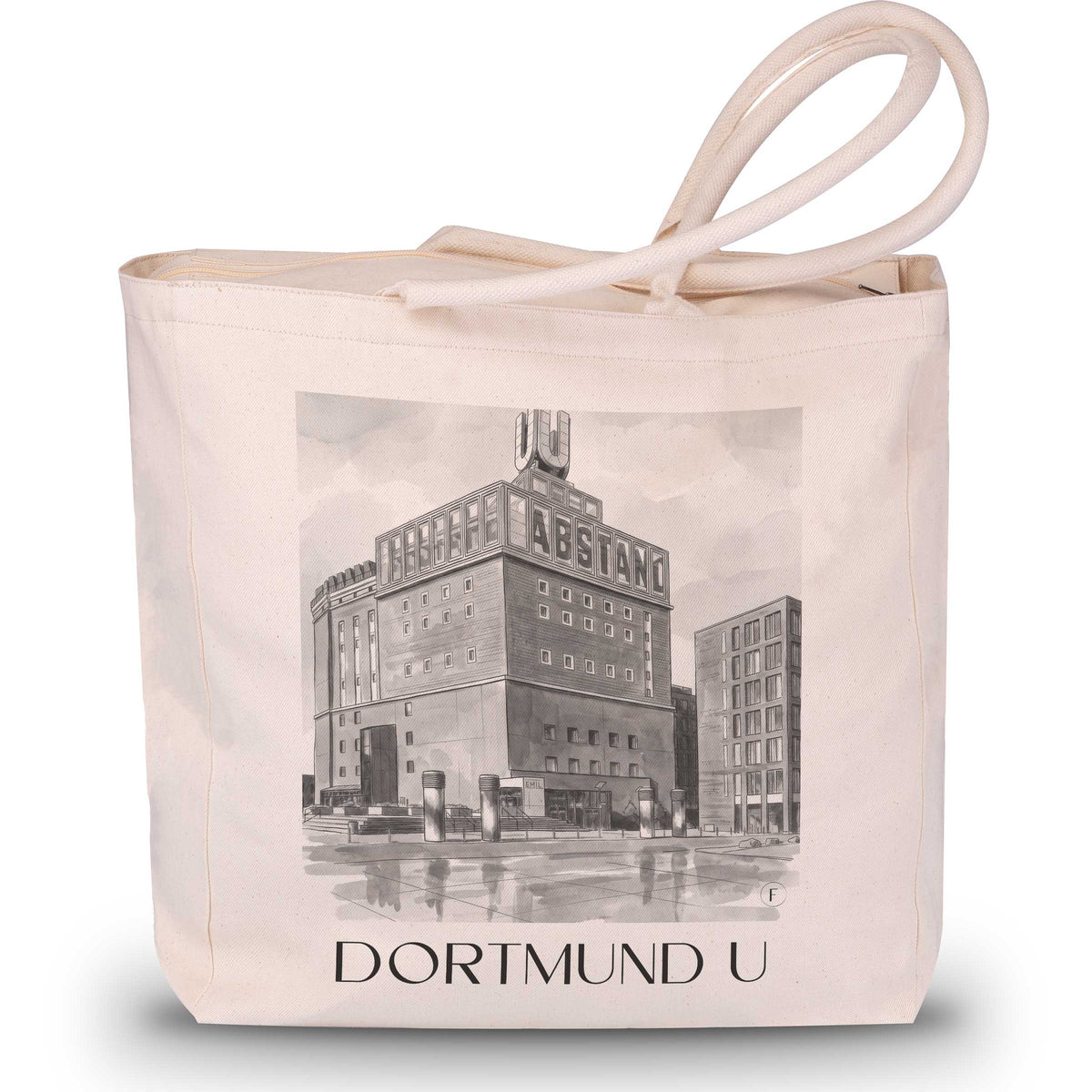 Dortmund U - Deutschland Tote Bag - Einkaufstasche im Aquarell Schwarz-Weiß Stil - favplace