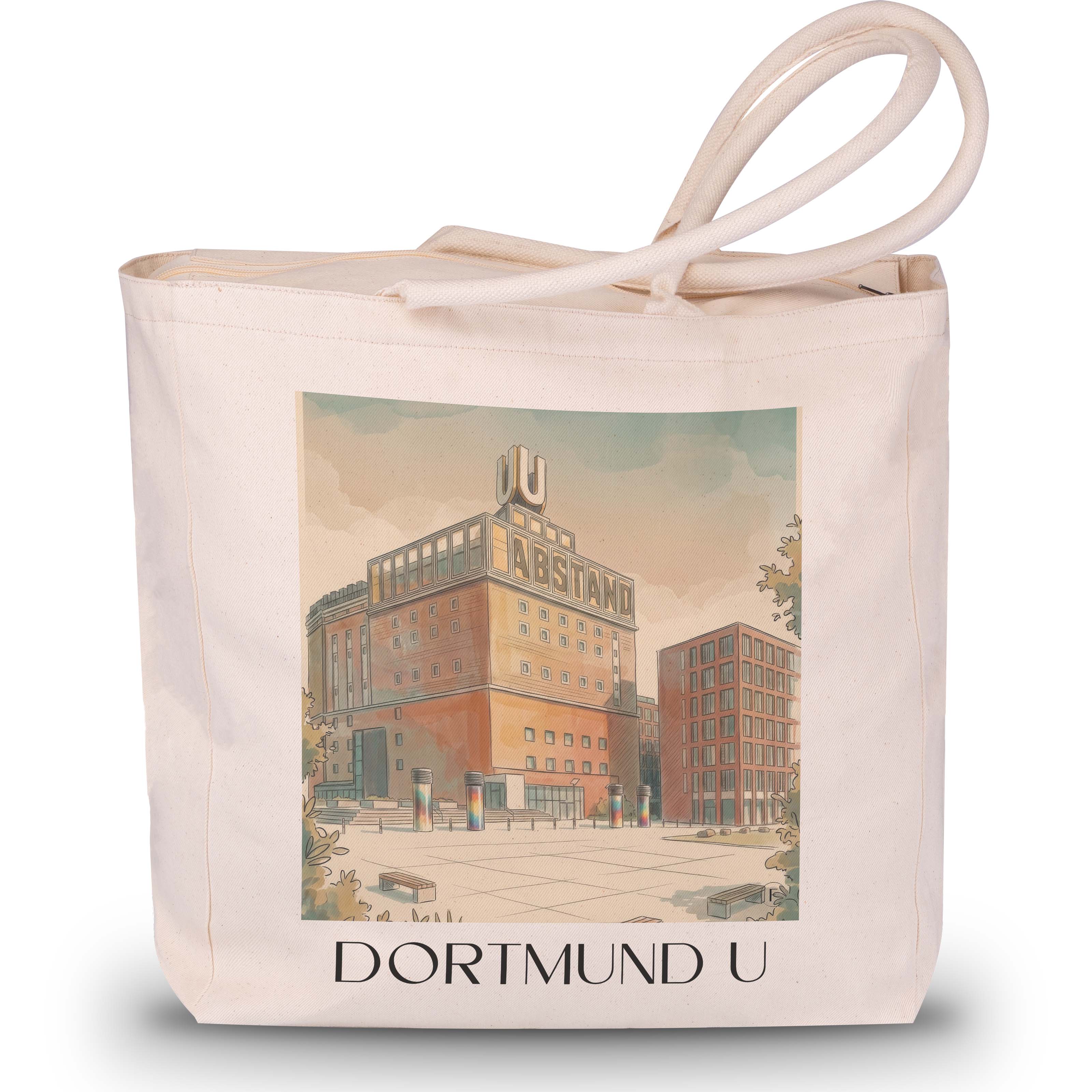 Dortmund U - Deutschland Tote Bag - Einkaufstasche im Aquarell Stil - favplace