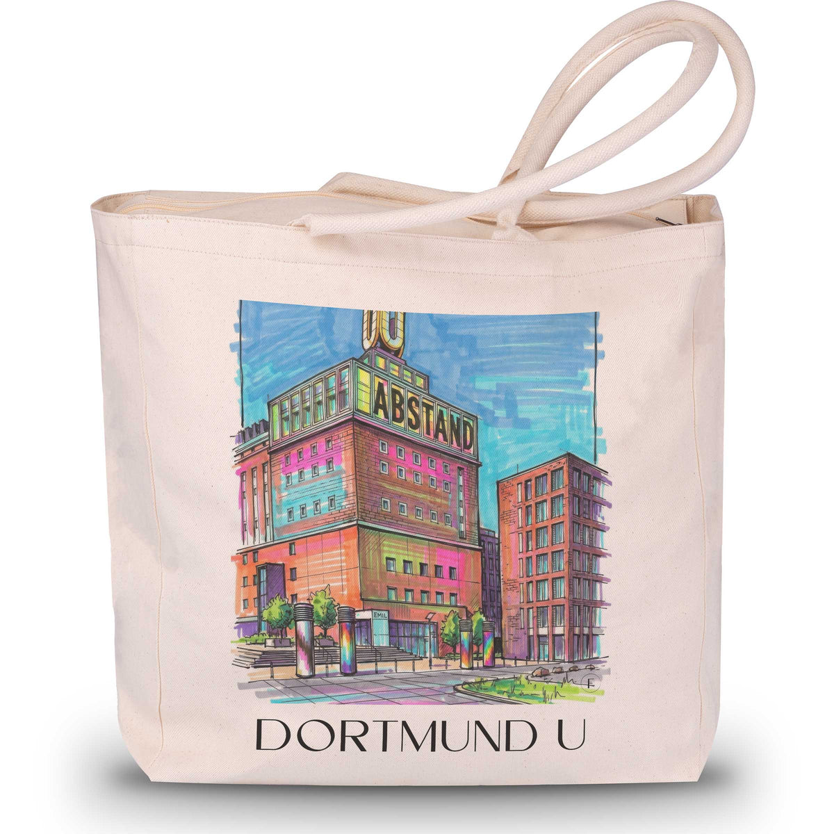 Dortmund U - Deutschland Tote Bag - Einkaufstasche im Tag Graffiti Stil - favplace