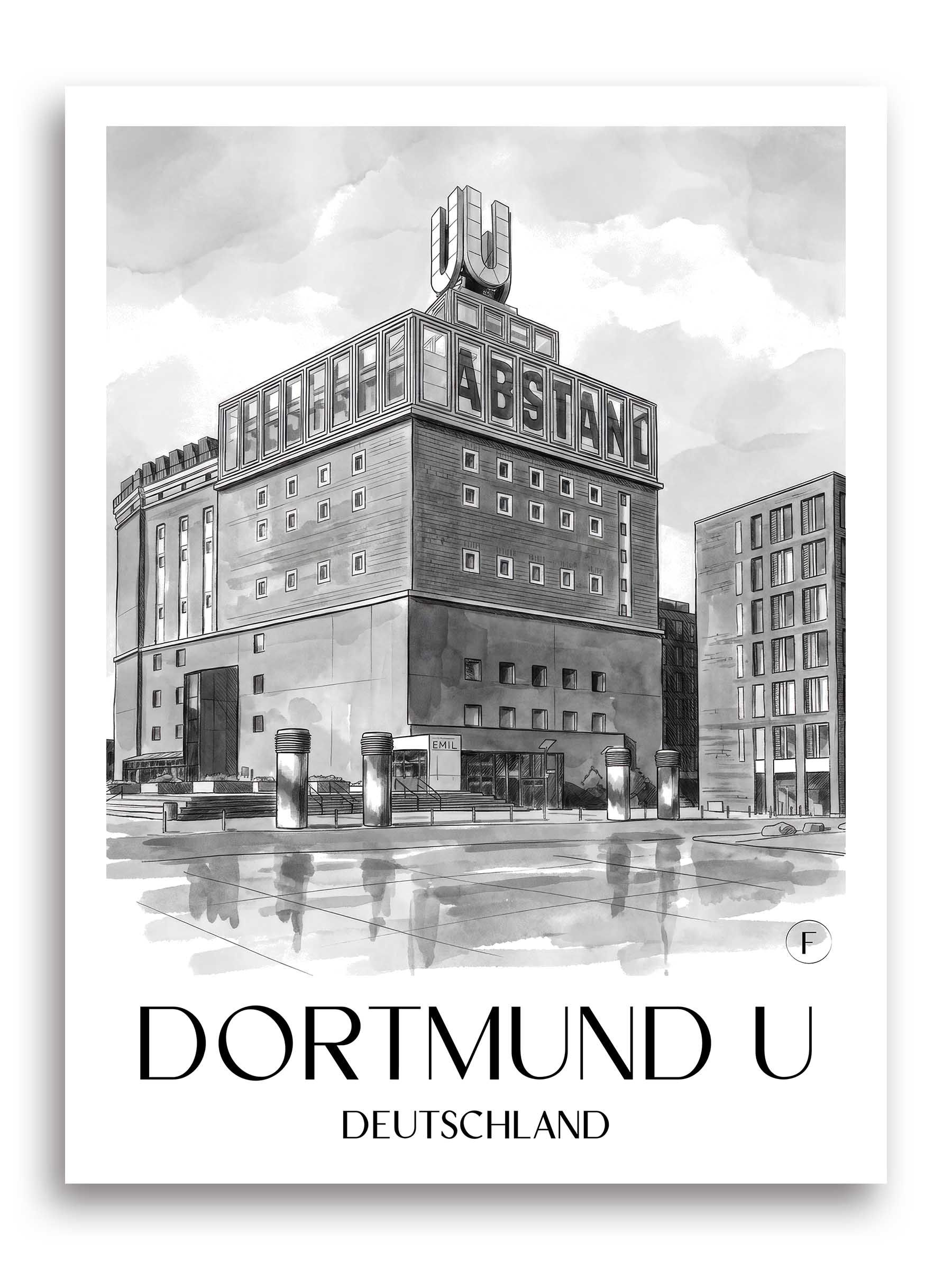 dortmund-u-deutschland-poster-aquarell-schwarz-weiss