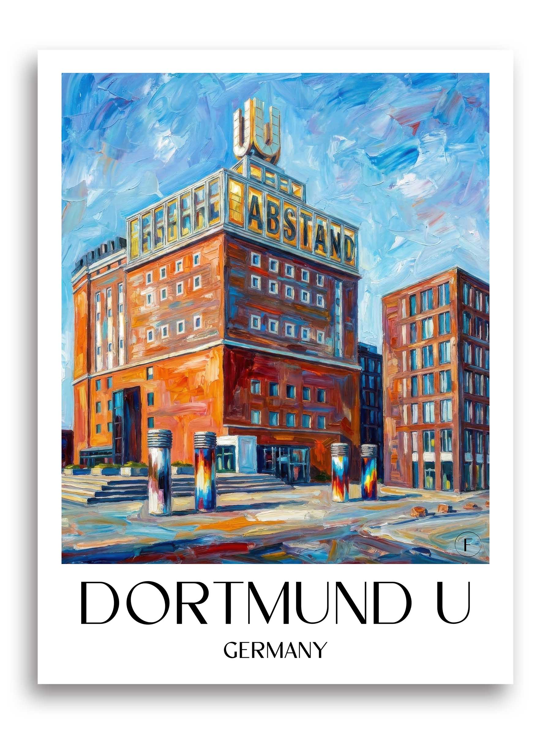 Dortmund U Poster - - Deutschland Kunstdruck - Ölgemälde von A4 bis A1 - favplace