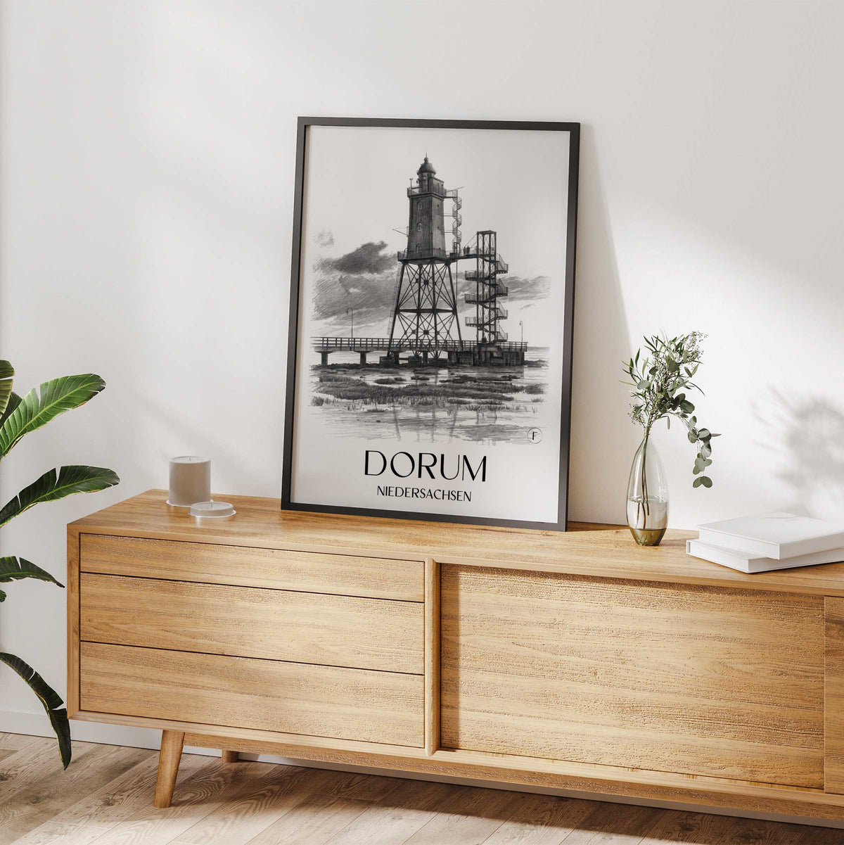 dorum-niedersachsen-deutschland-poster-bleistift-zeichnung-drawing