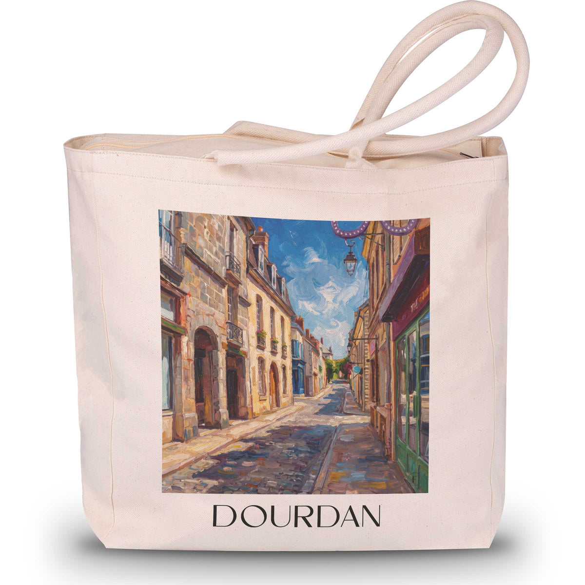 dourdan-hurepoix-frankreich-einkaufstasche-oil-painting-oelgemaelde