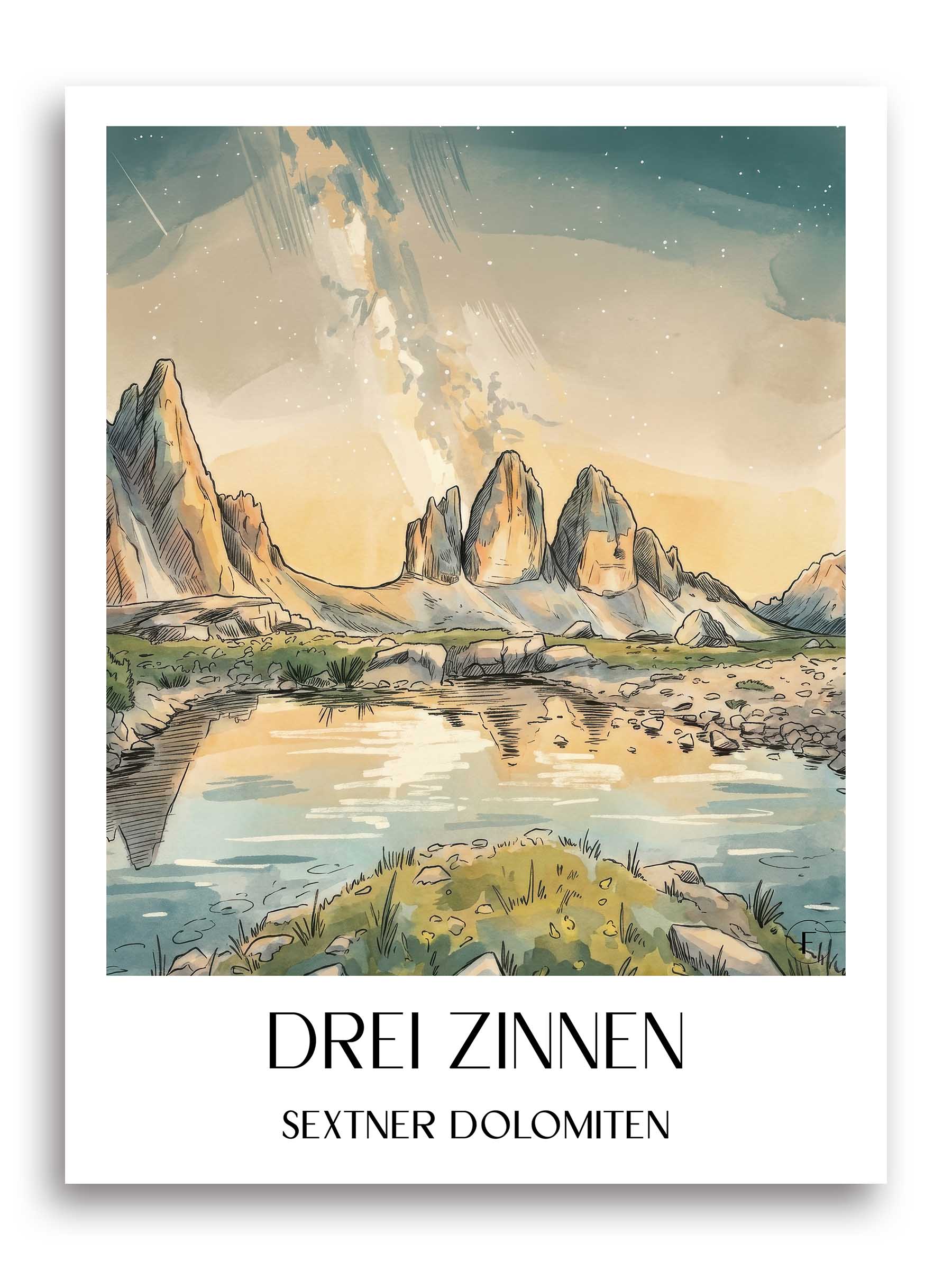 drei-zinnen-sextner-dolomiten-italien-poster-aquarell