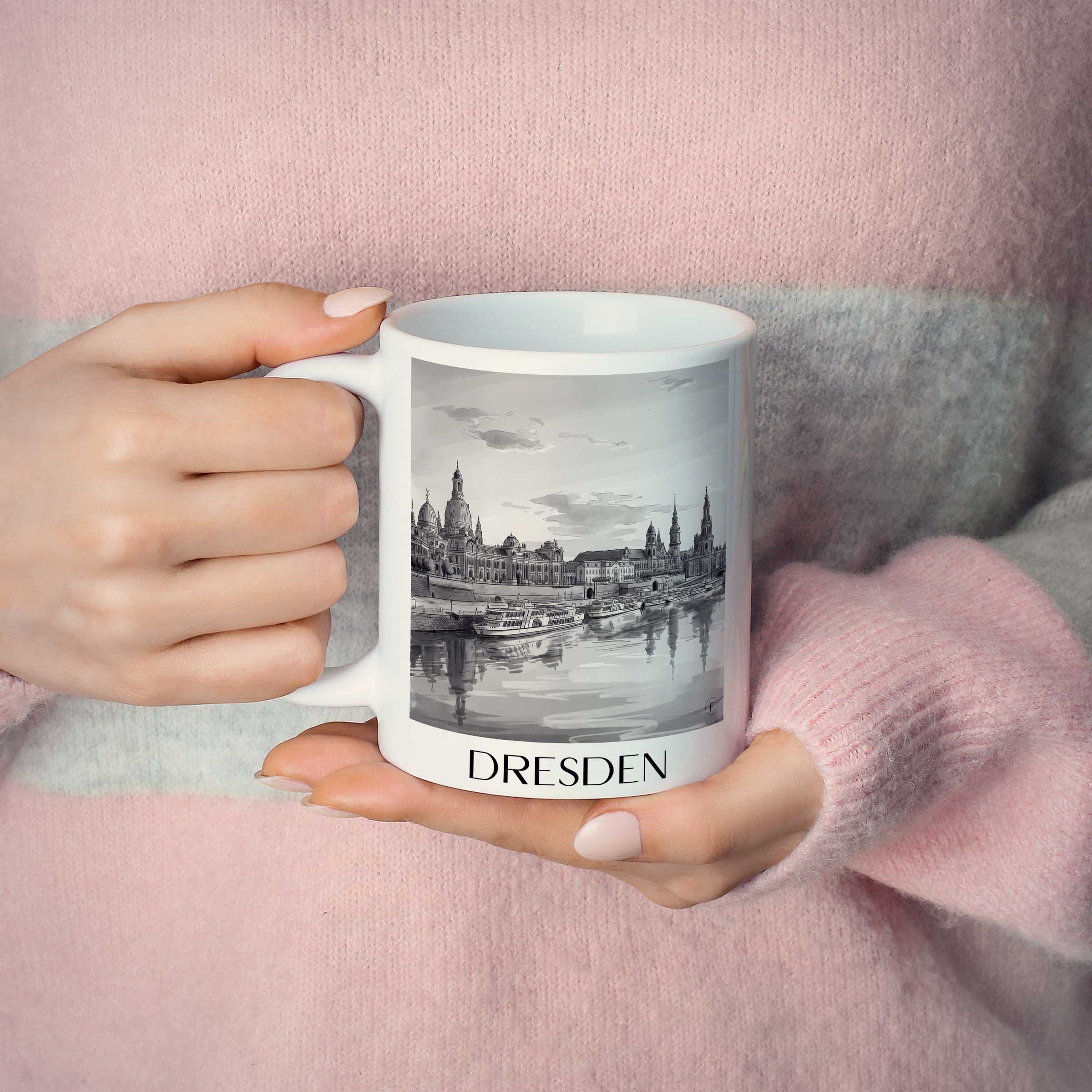 dresden-deutschland-kaffeebecher-aquarell-schwarz-weiss