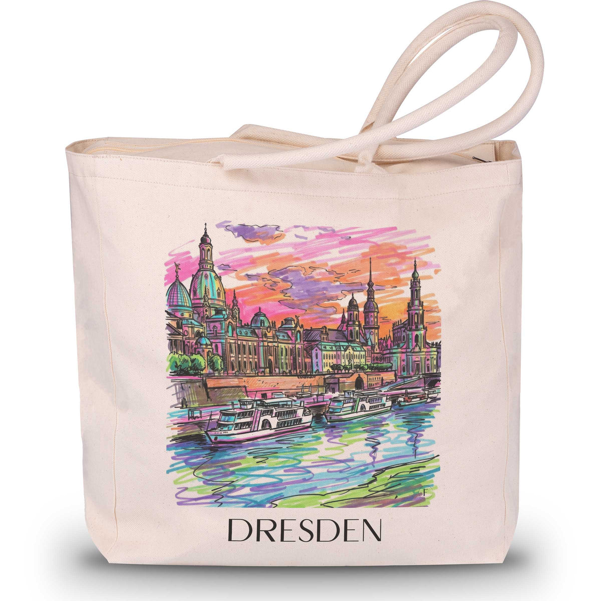 Dresden - Deutschland Tote Bag - Einkaufstasche im Tag Graffiti Stil - favplace