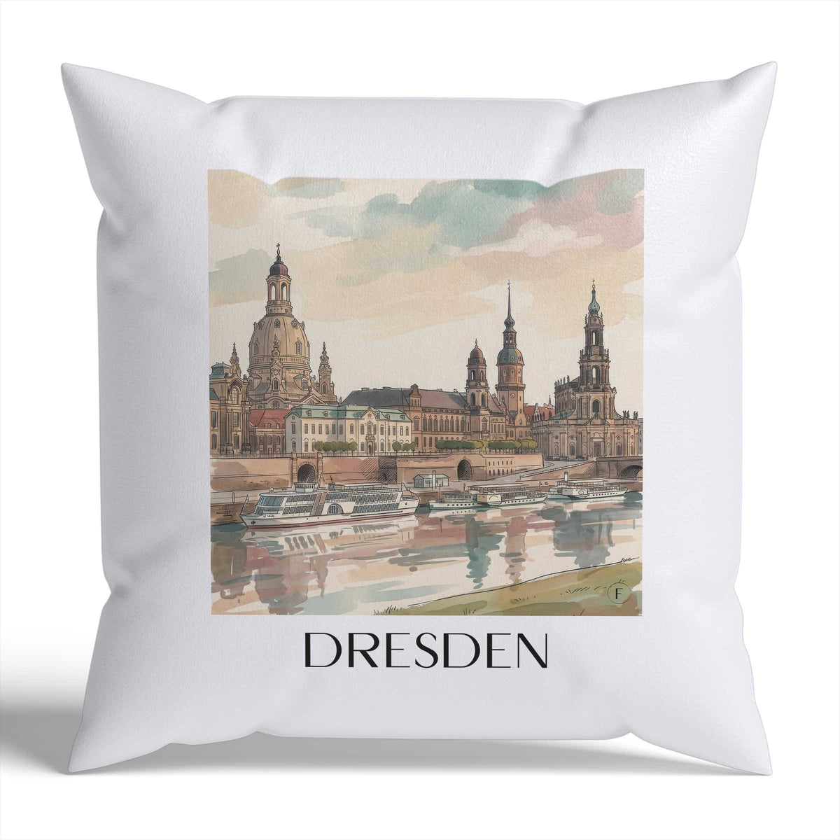 Dresden Kissenhülle - Zierkissen Bezug - Deutschland - Deutschland Kissen bzw. Kissenbezug im Aquarell Stil - favplace