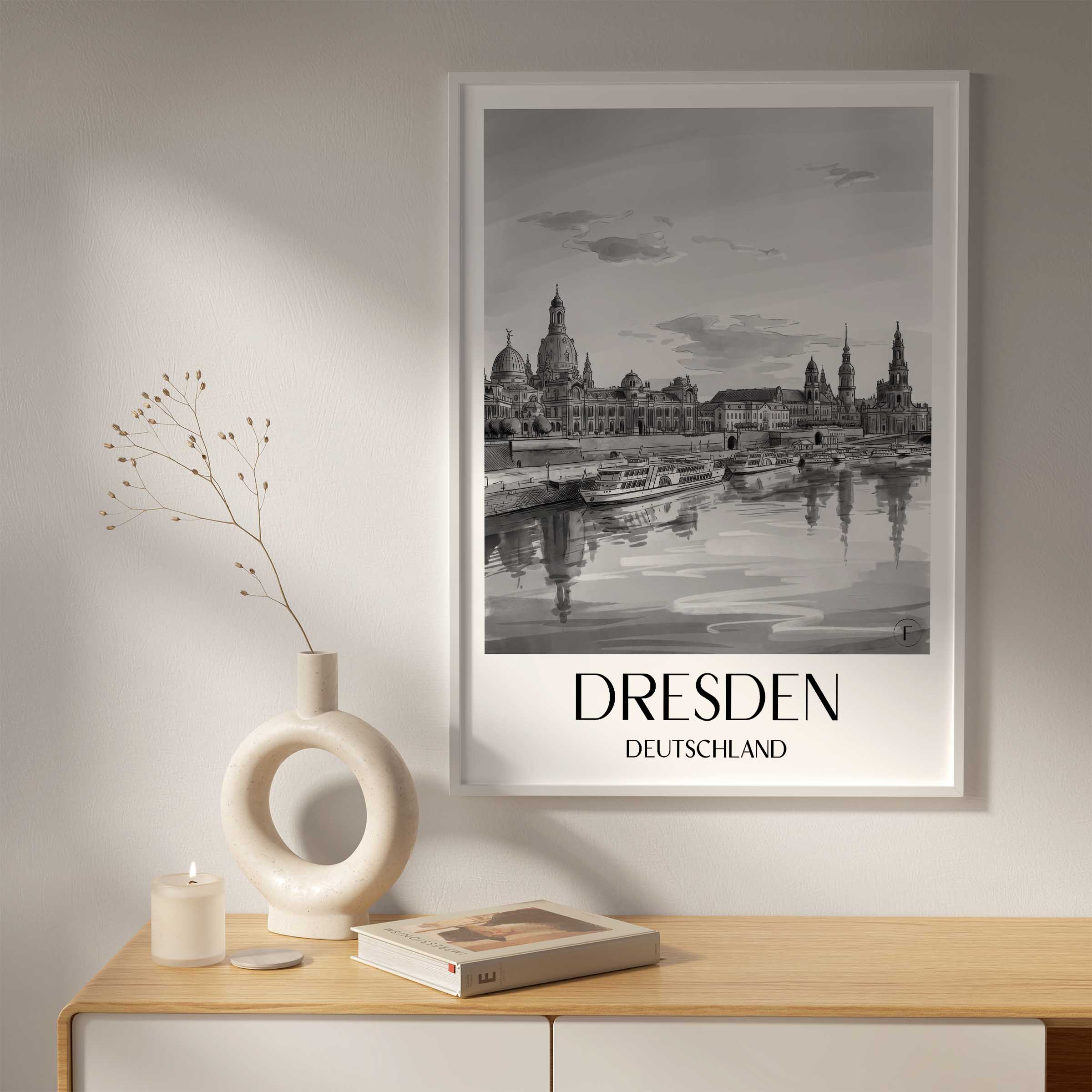 dresden-deutschland-poster-aquarell-schwarz-weiss