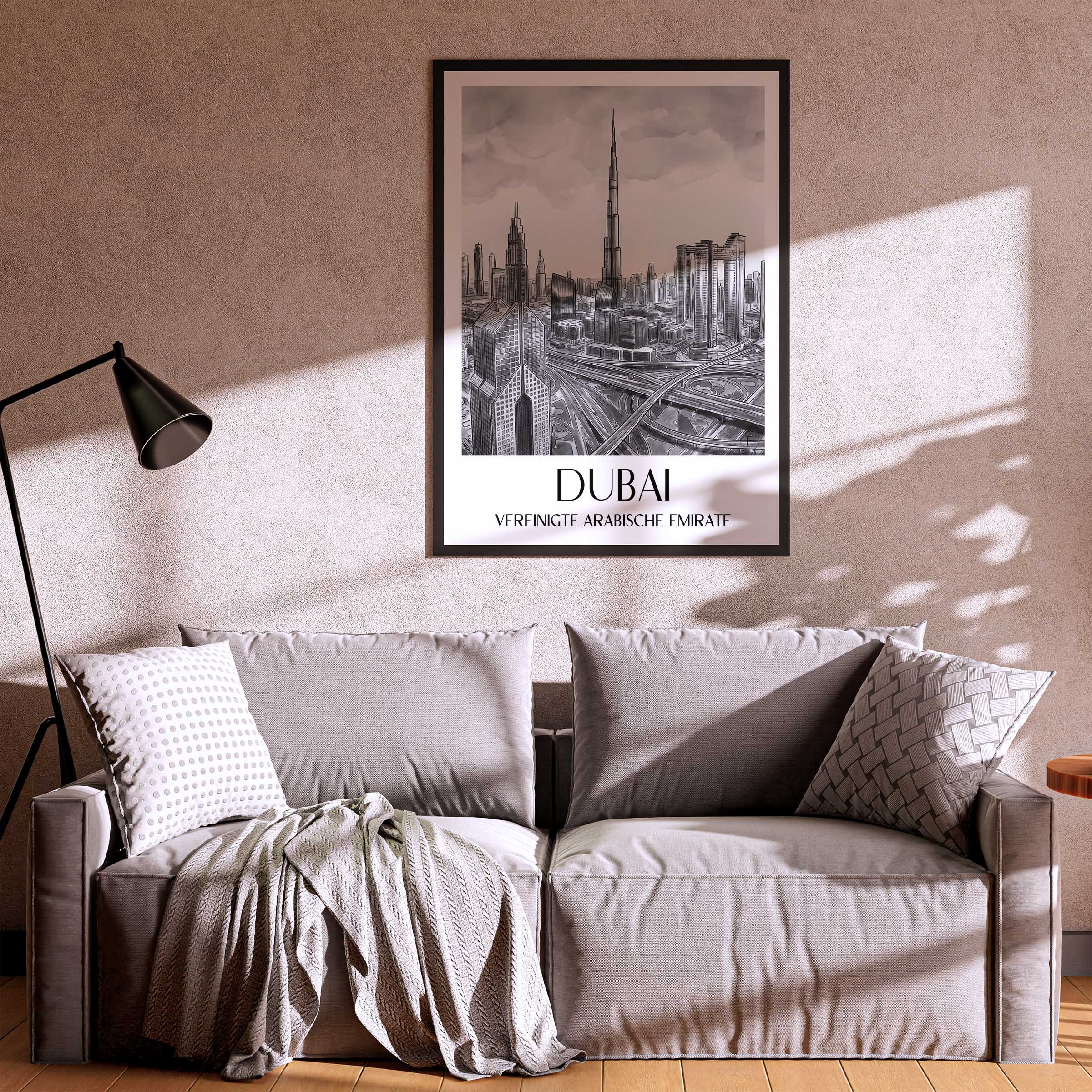 dubai-vereinigte-arabische-emirate-poster-aquarell-schwarz-weiss