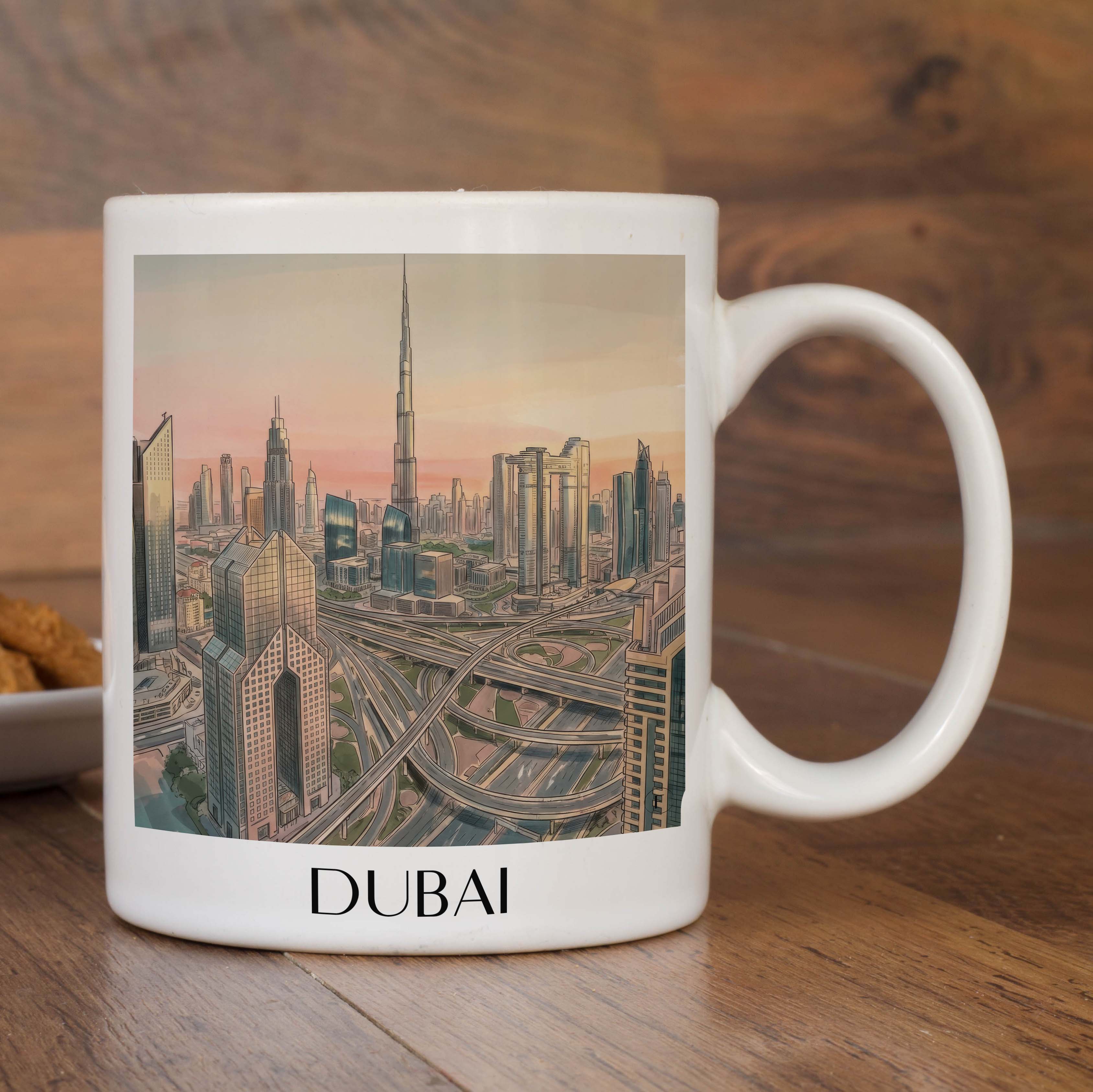 dubai-vereinigte-arabische-emirate-kaffeebecher-aquarell