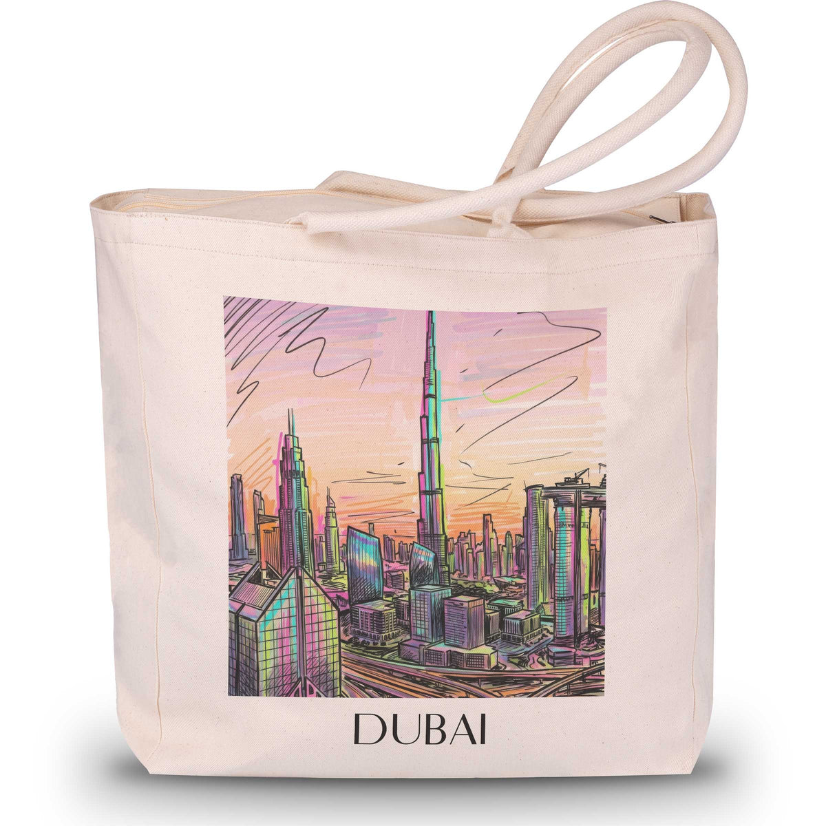 Dubai - Vereinigte Arabische Emirate Tote Bag - Einkaufstasche im Tag Graffiti Stil - favplace
