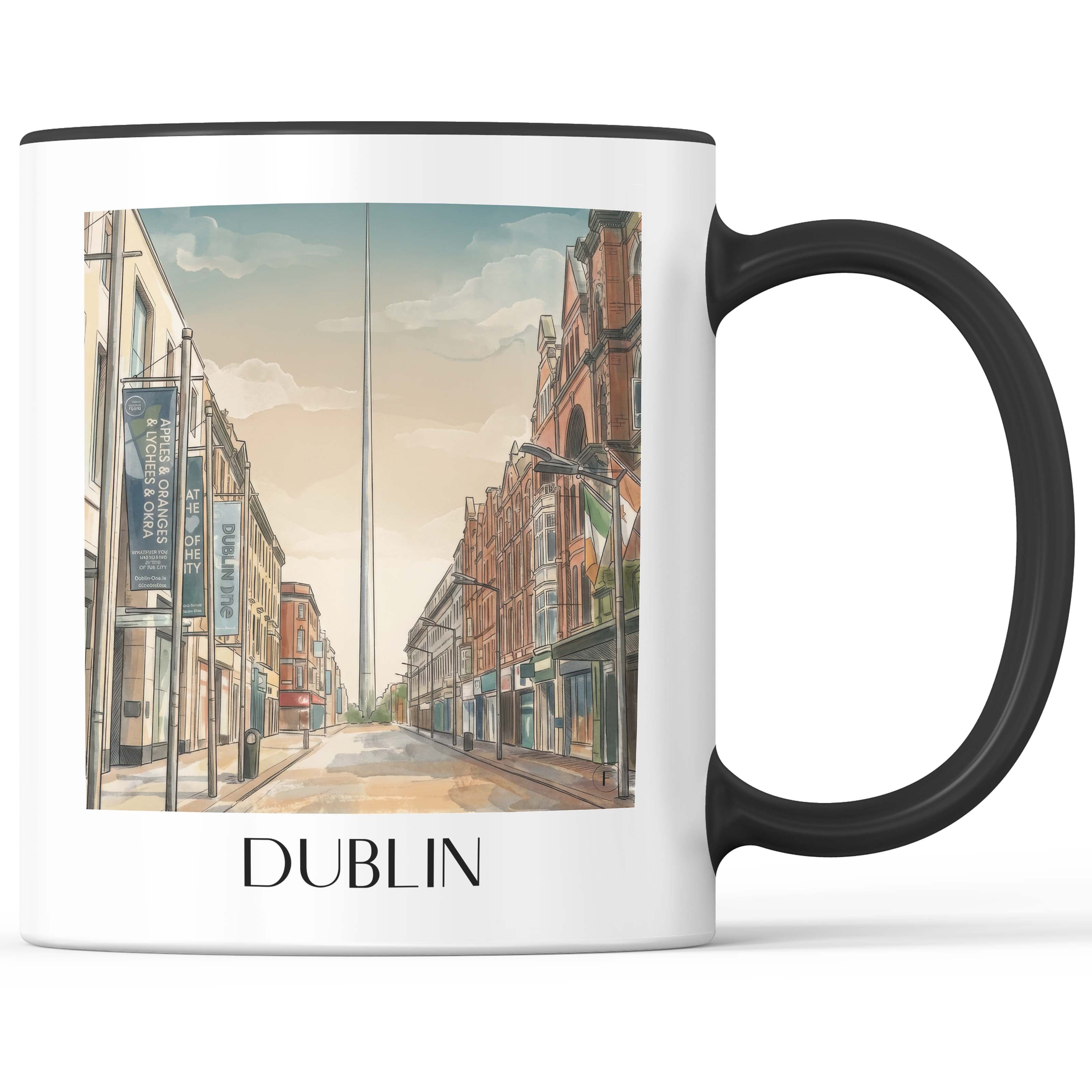 Dublin - Irland Becher - Kaffeetasse im Aquarell Stil - favplace