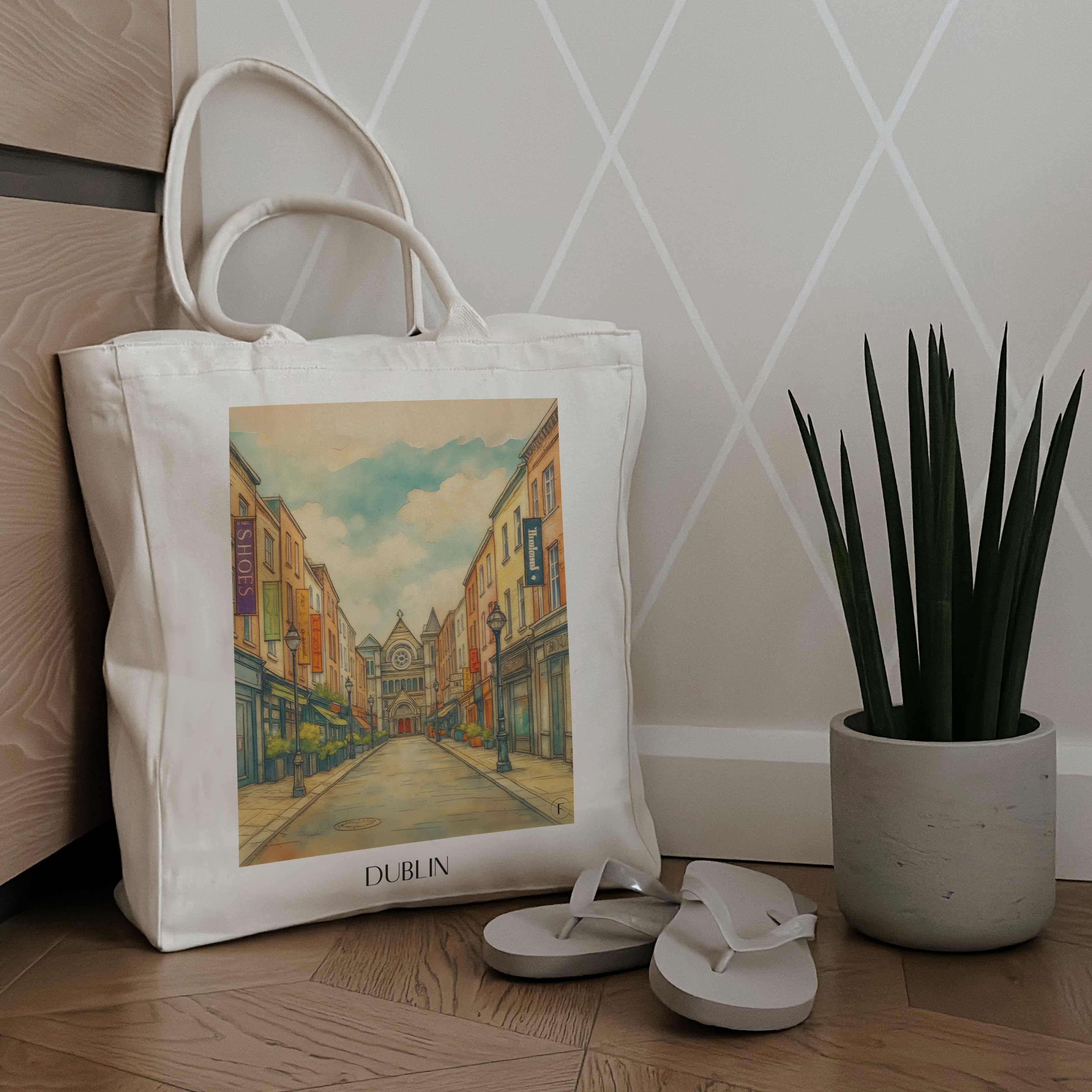 dublin-irland-einkaufstasche-aquarell