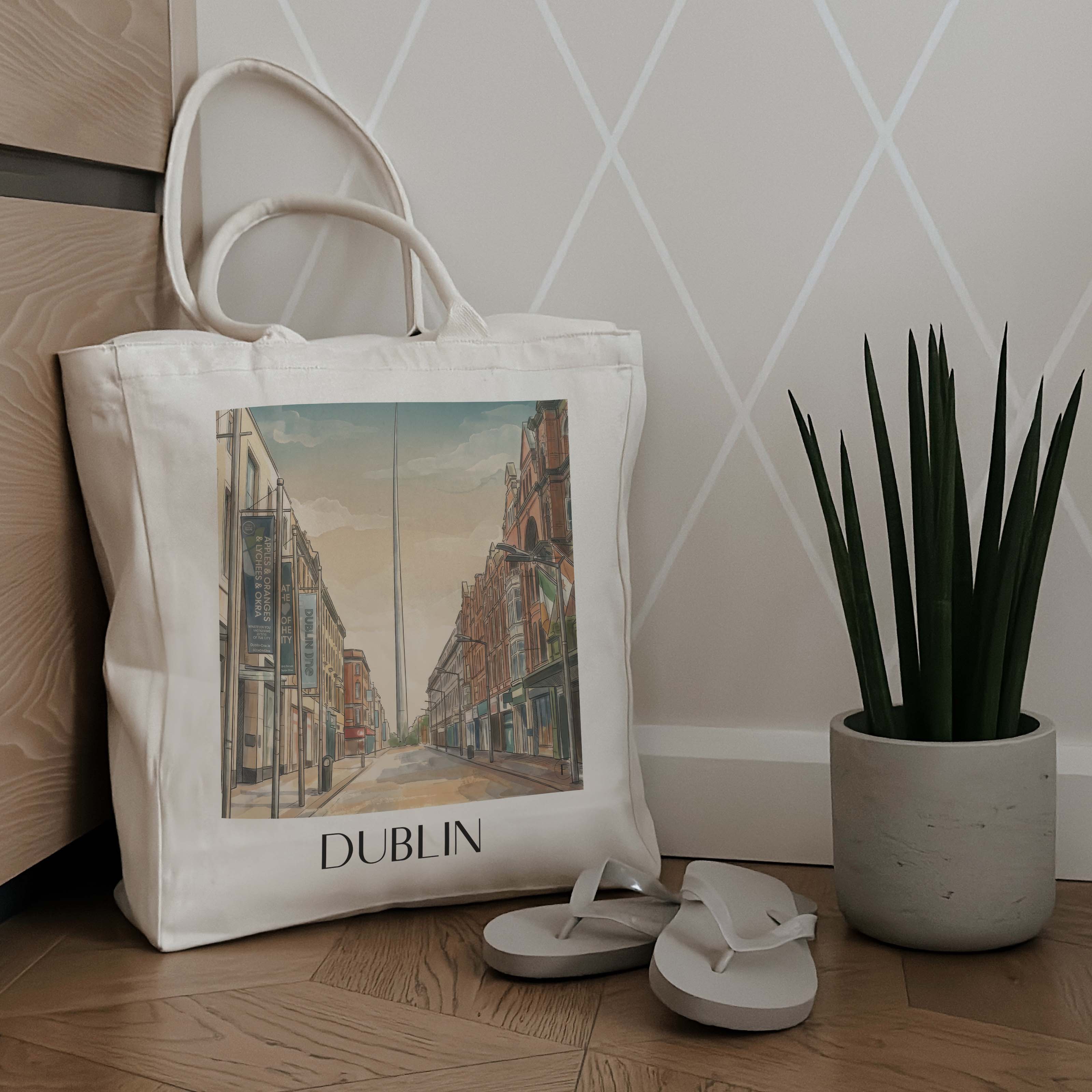 dublin-irland-einkaufstasche-aquarell
