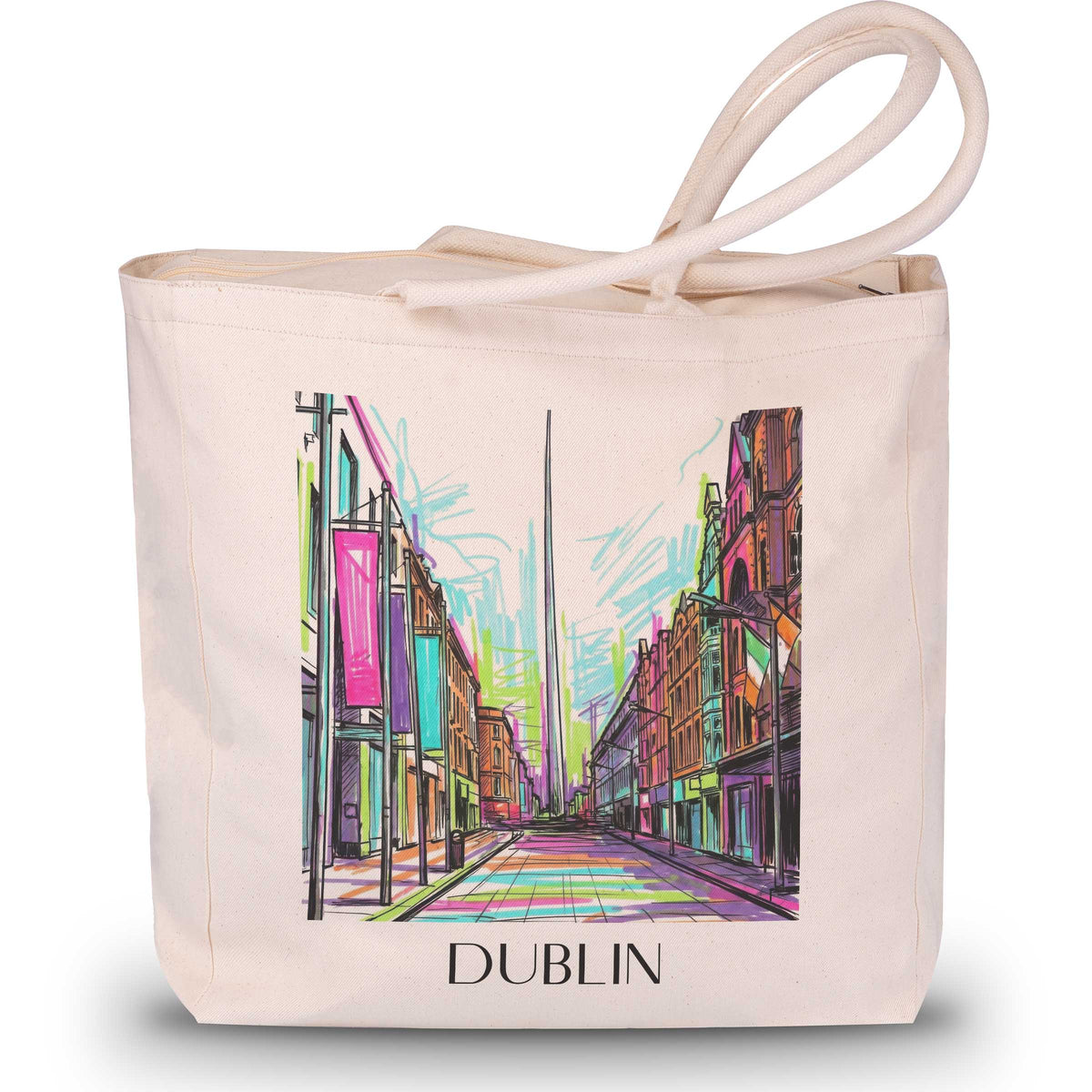 Dublin - Irland Tote Bag - Einkaufstasche im Tag Graffiti Stil - favplace