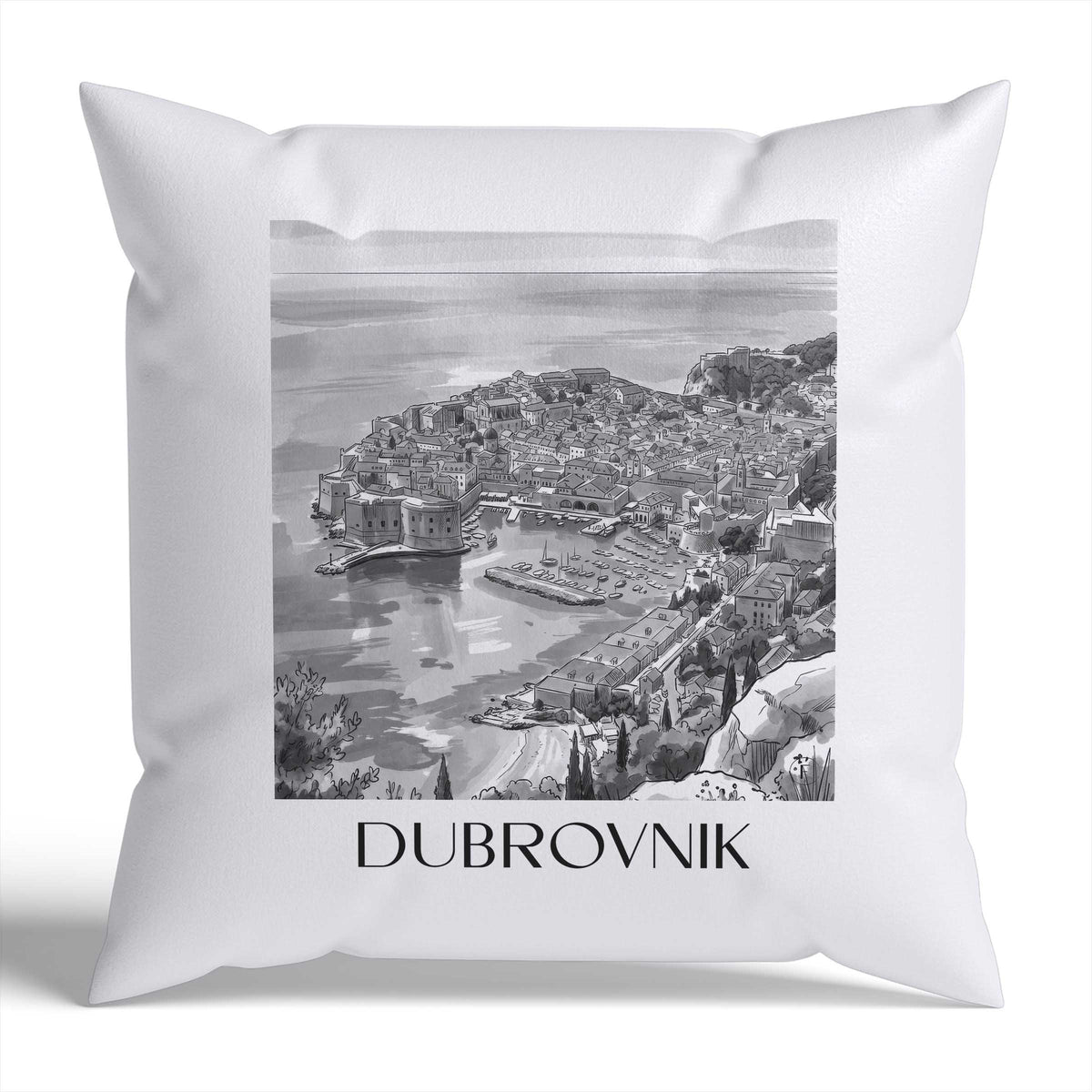 dubrovnik-kroatien-kroatien-kissenbezug-aquarell-schwarz-weiss