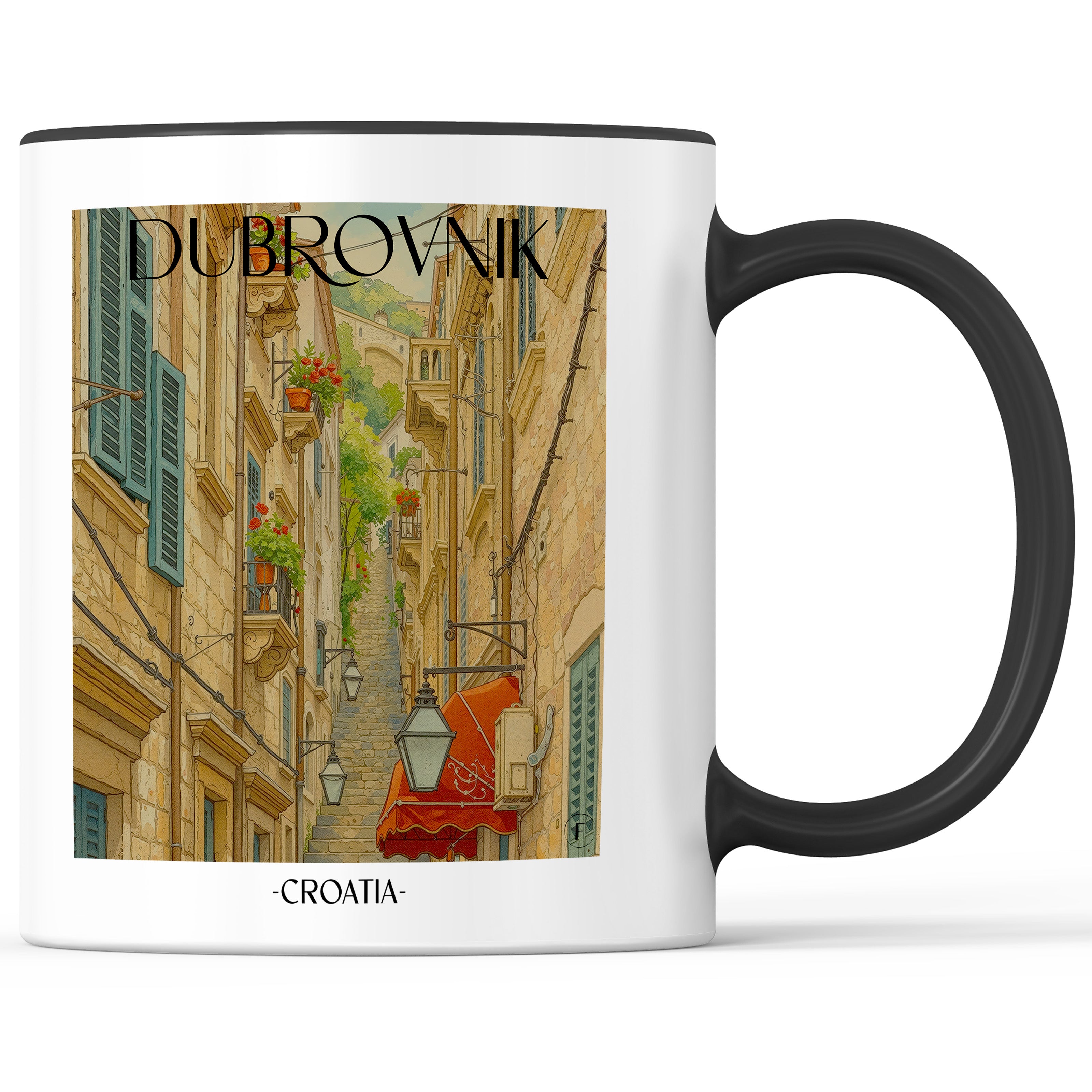 Dubrovnik - Kroatien Becher - Kaffeetasse im Aquarell Stil - favplace