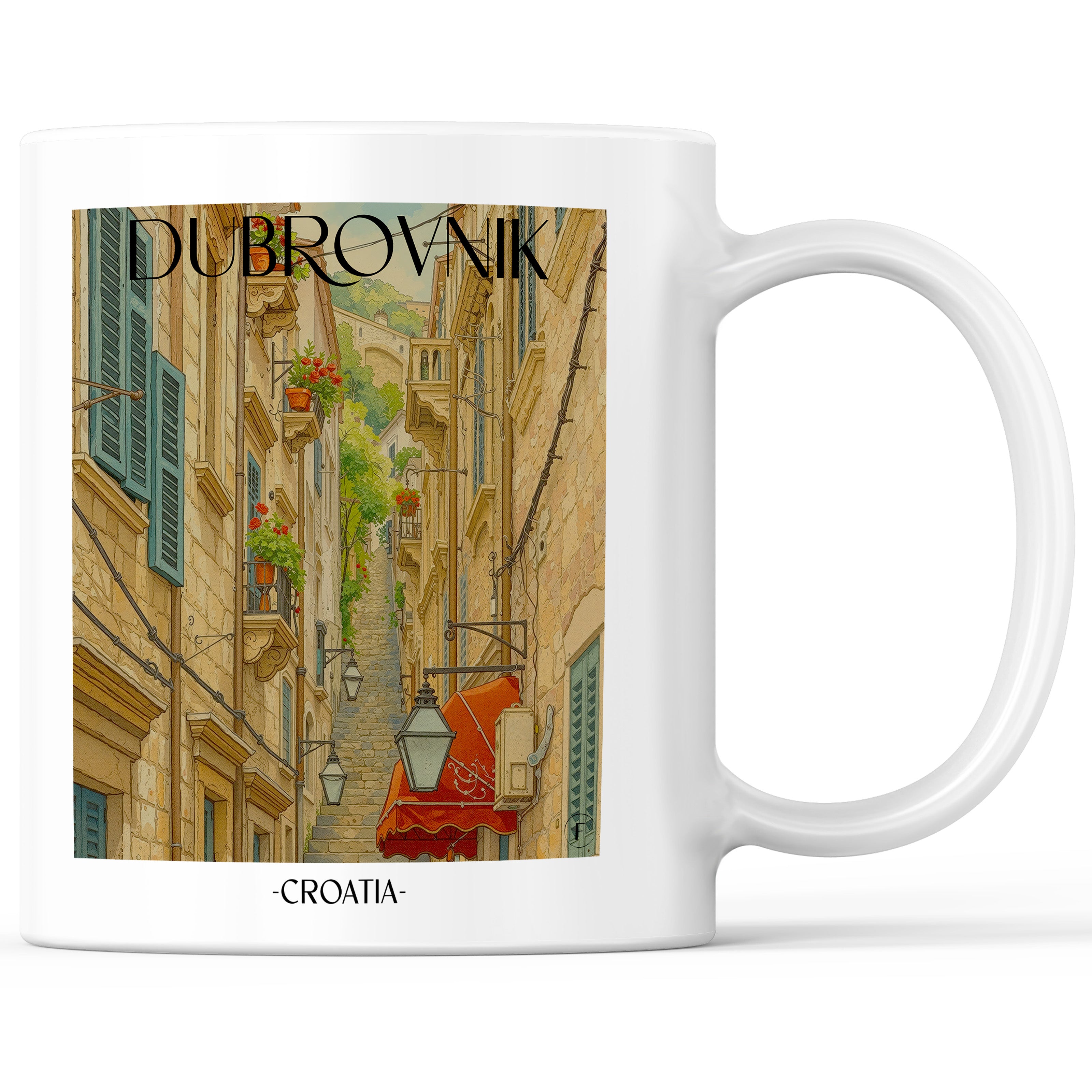 Dubrovnik - Kroatien Becher - Kaffeetasse im Aquarell Stil - favplace