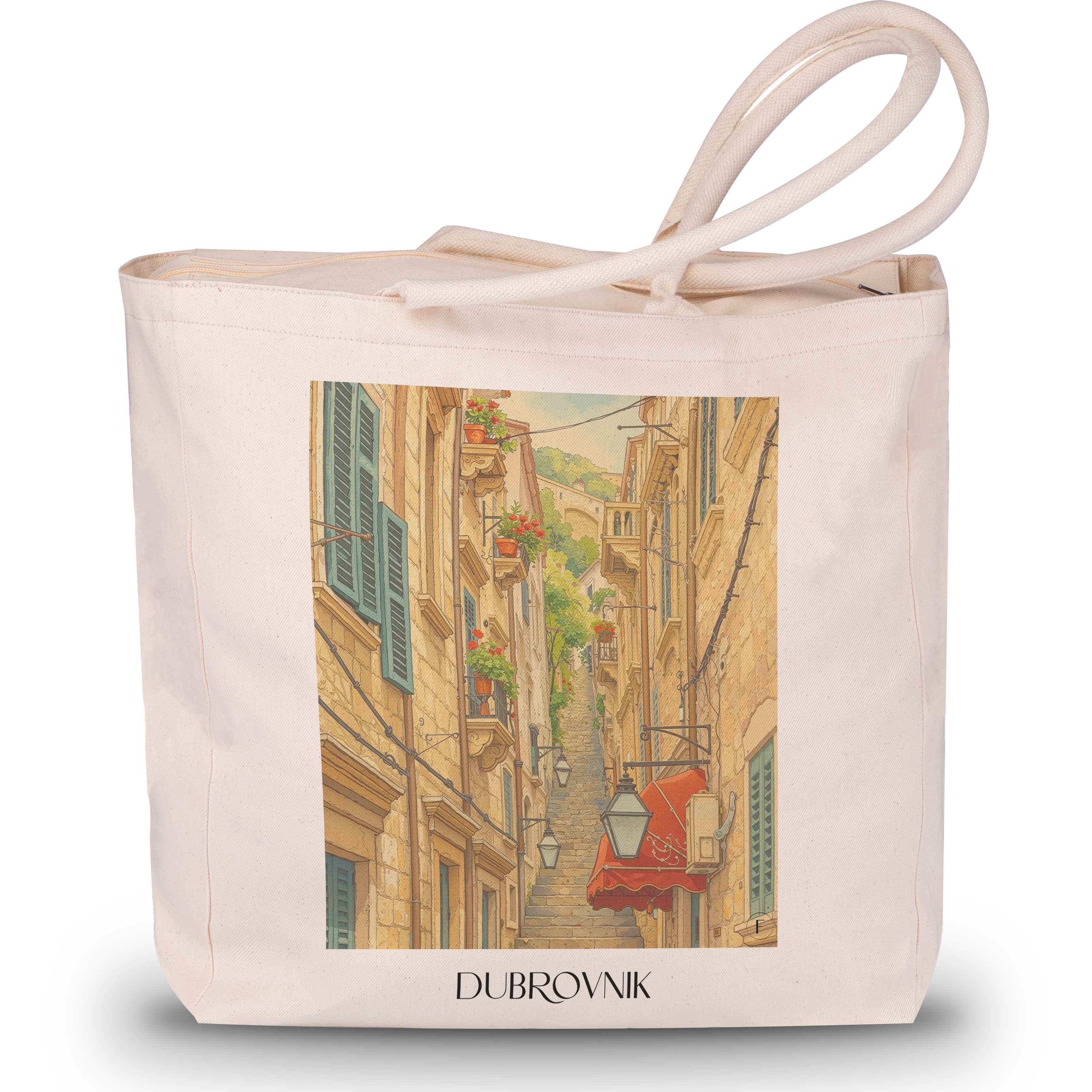 Dubrovnik - Kroatien Tote Bag - Einkaufstasche im Aquarell Stil - favplace