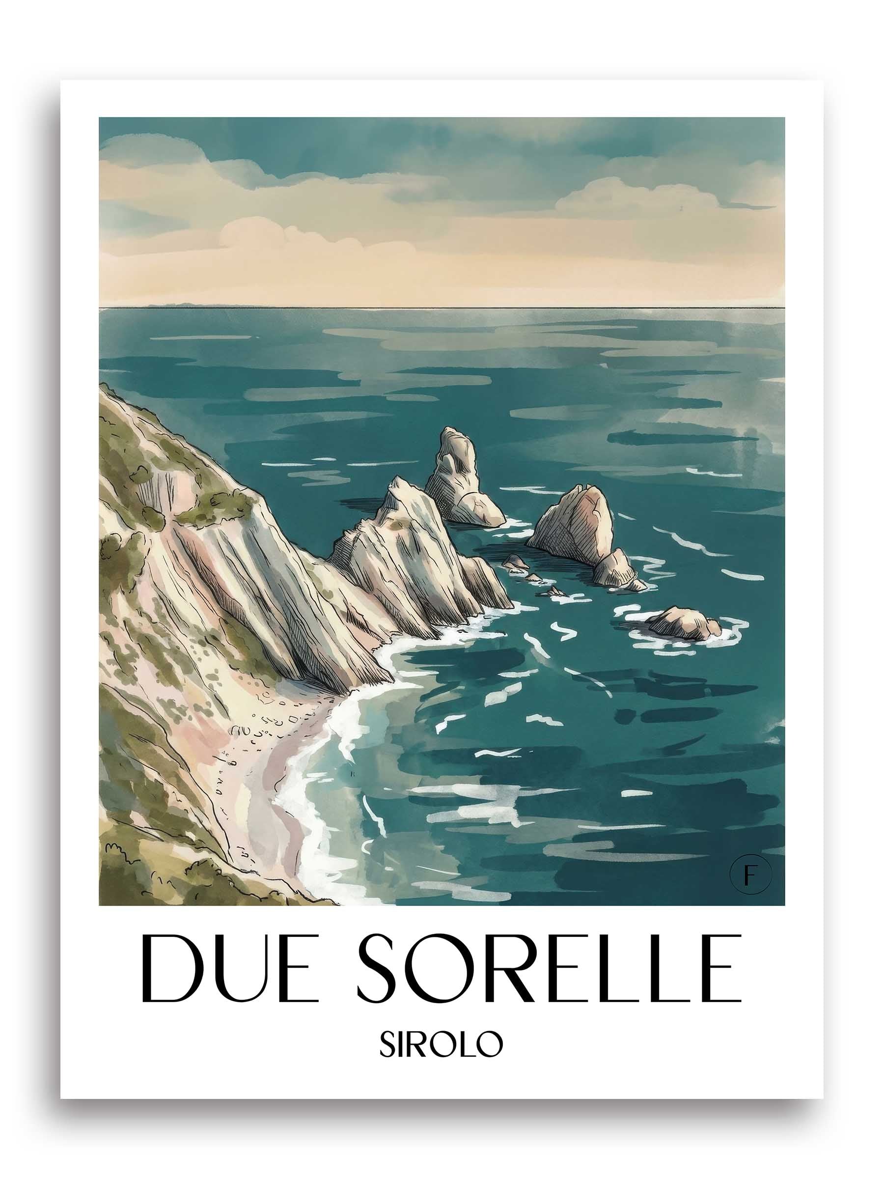 due-sorelle-sirolo-italien-poster-aquarell