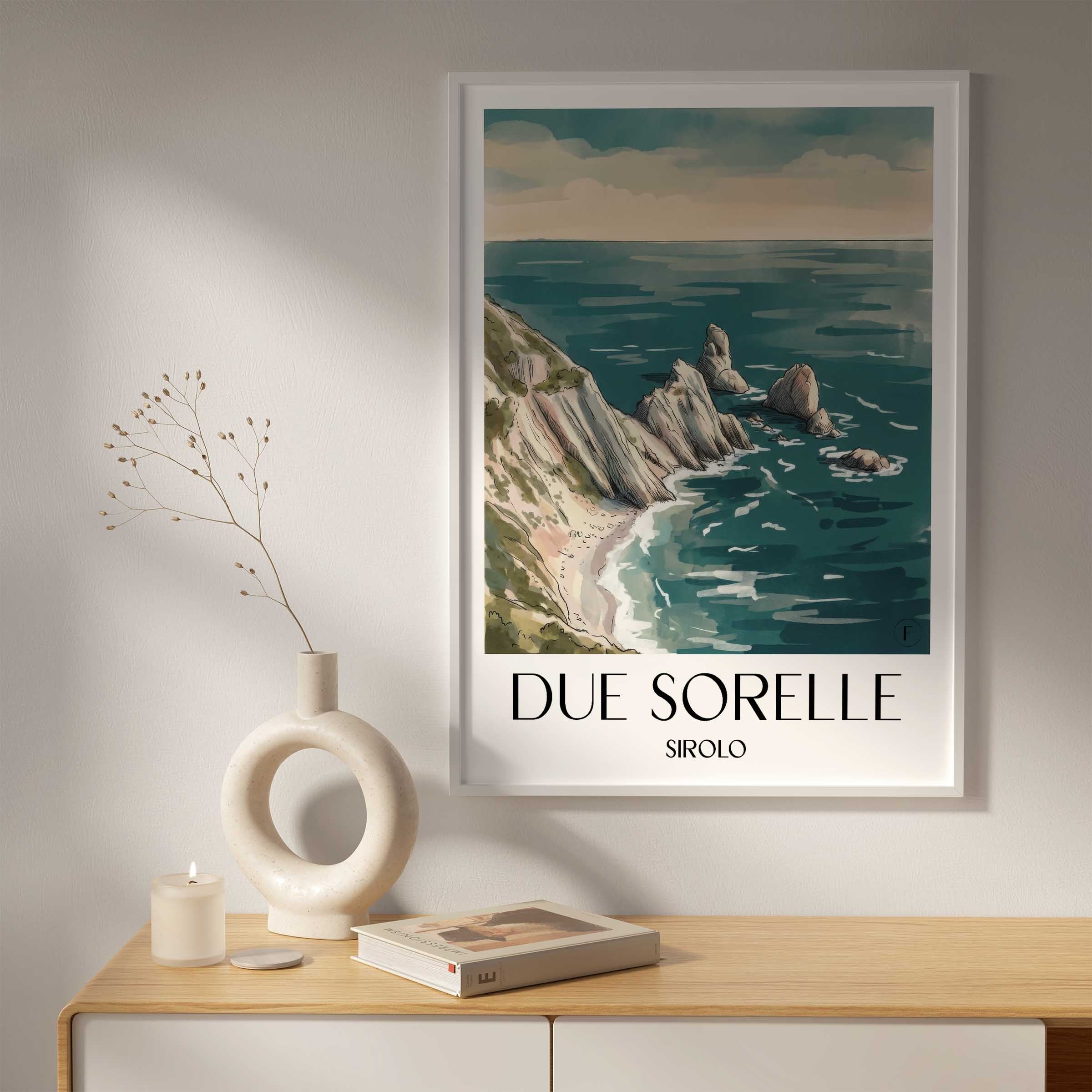 due-sorelle-sirolo-italien-poster-aquarell