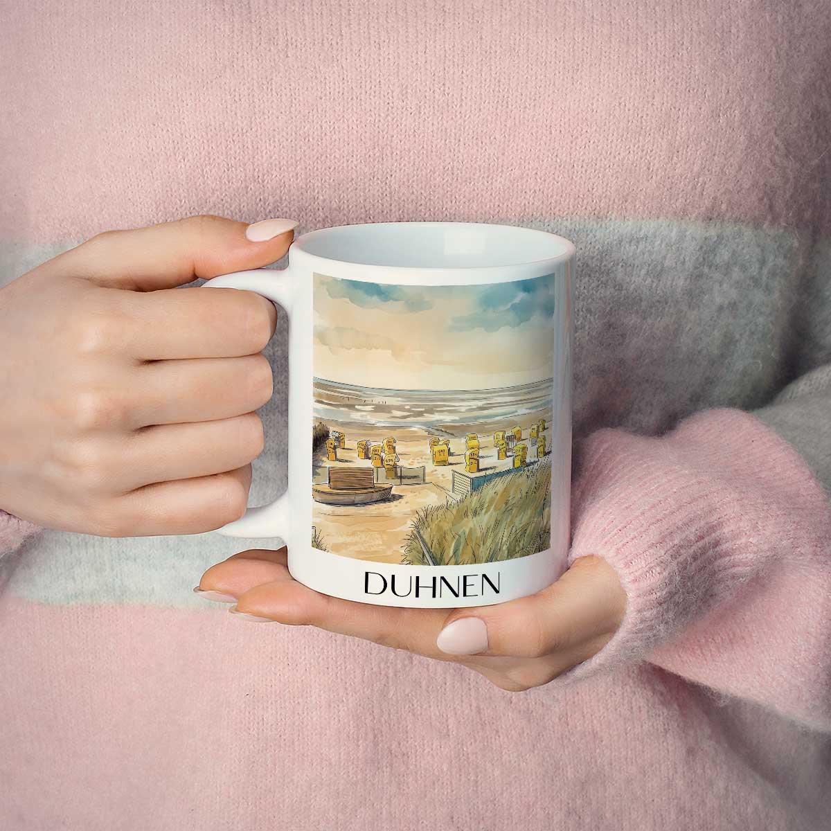 duhnen-nordseeküste-deutschland-kaffeebecher-aquarell