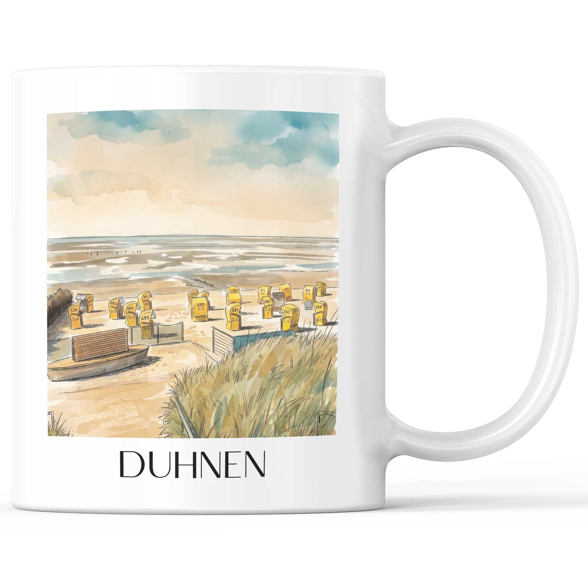 duhnen-nordseeküste-deutschland-kaffeebecher-aquarell