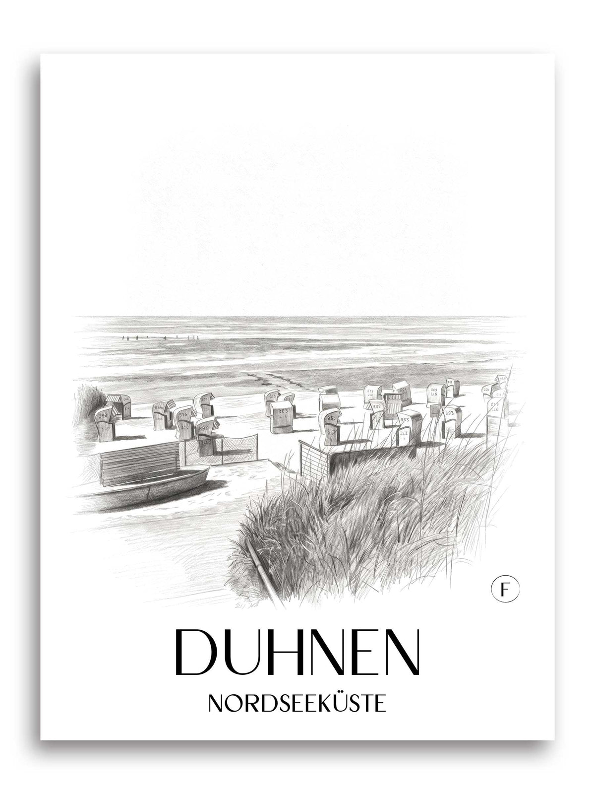duhnen-nordseeküste-deutschland-poster-bleistift-zeichnung-drawing