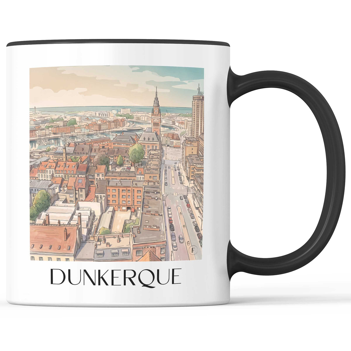 dunkerque-côte-d'opale-frankreich-kaffeebecher-aquarell