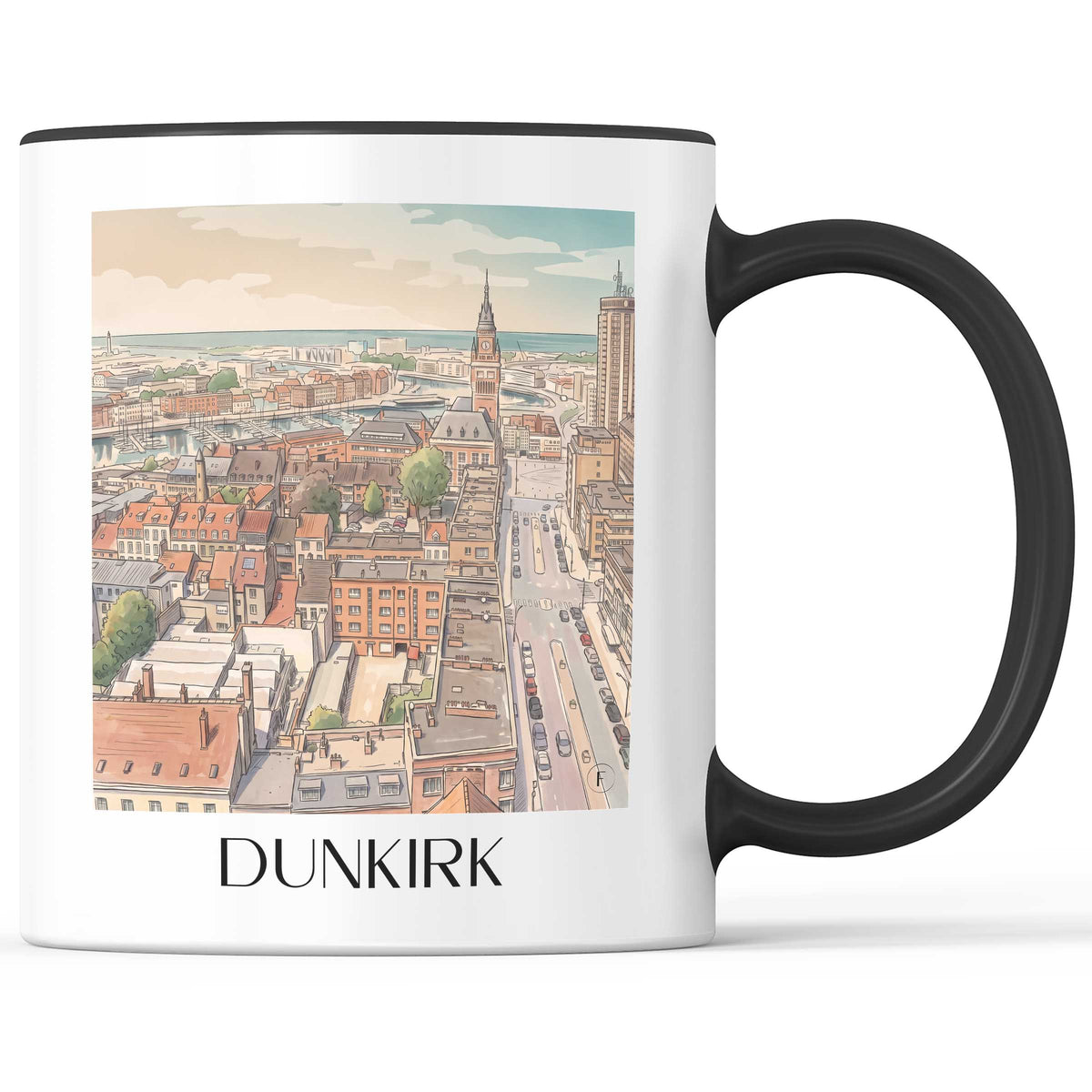 Dunkerque Kaffeebecher - Côte d'Opale - Frankreich Becher - Kaffeetasse im Aquarell Stil - favplace