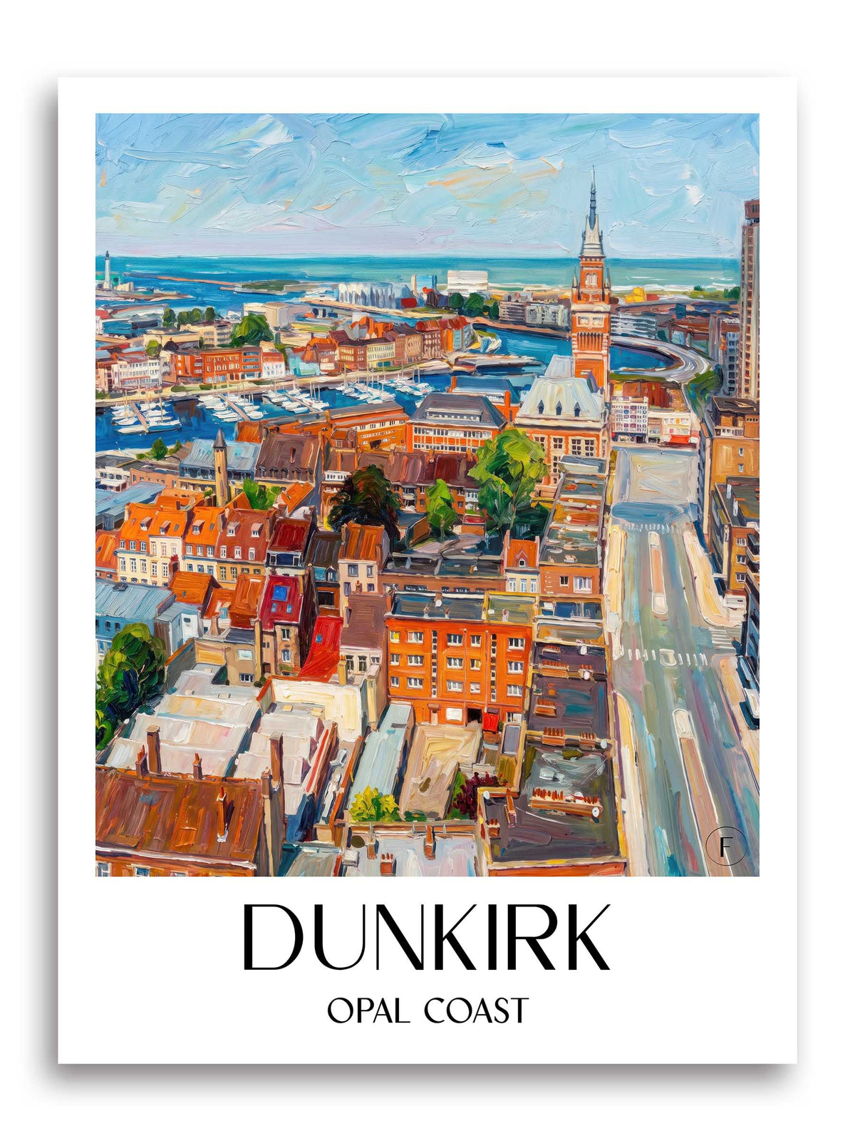 Dunkerque Poster - Côte d'Opale - Frankreich Kunstdruck - Ölgemälde von A4 bis A1 - favplace