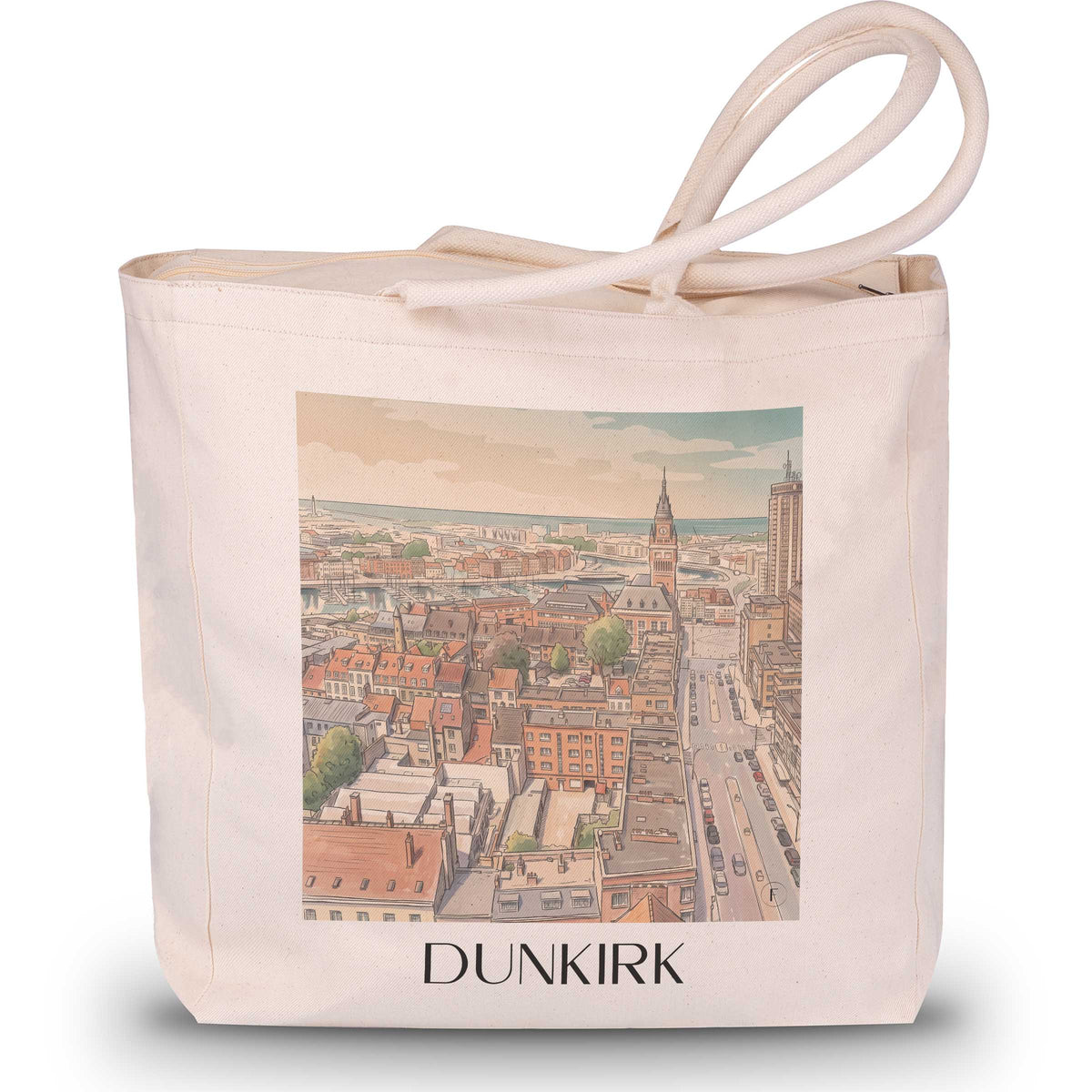 Dunkerque Shopping Tasche - Côte d'Opale - Frankreich Tote Bag - Einkaufstasche im Aquarell Stil - favplace