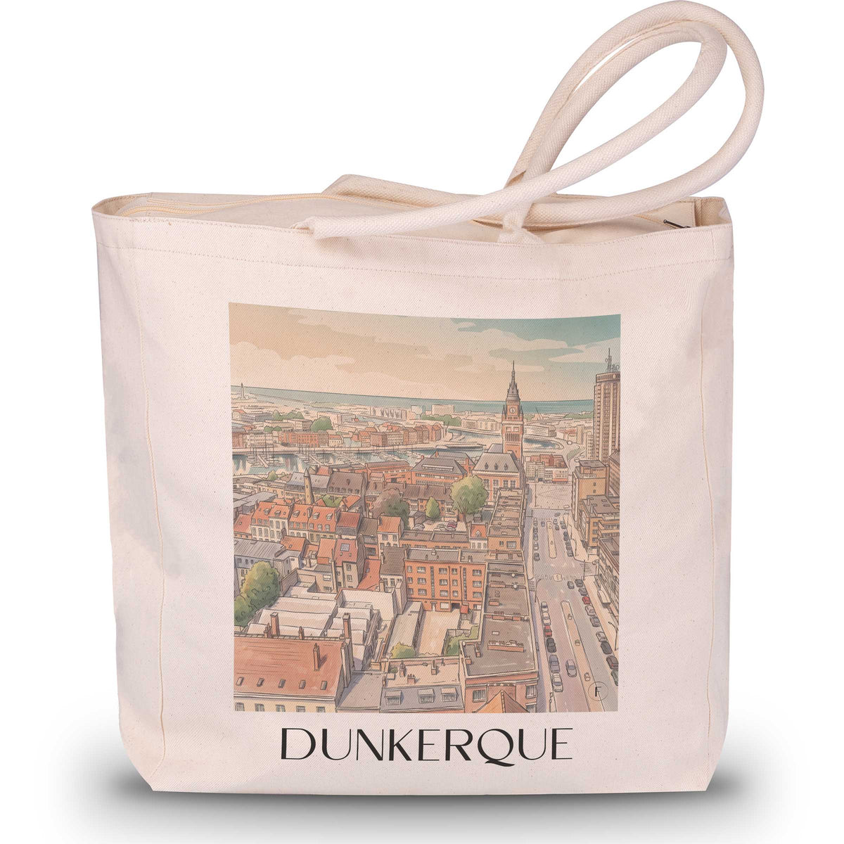 dunkerque-côte-d'opale-frankreich-einkaufstasche-aquarell