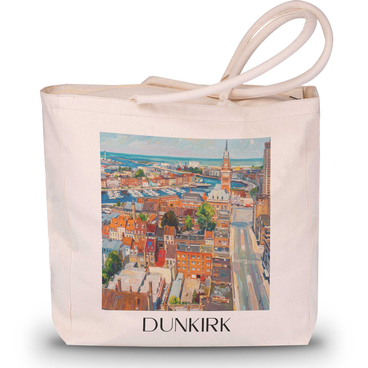 Dunkerque Shopping Tasche - Côte d'Opale - Frankreich Tote Bag - Einkaufstasche im Ölgemälde Stil - favplace