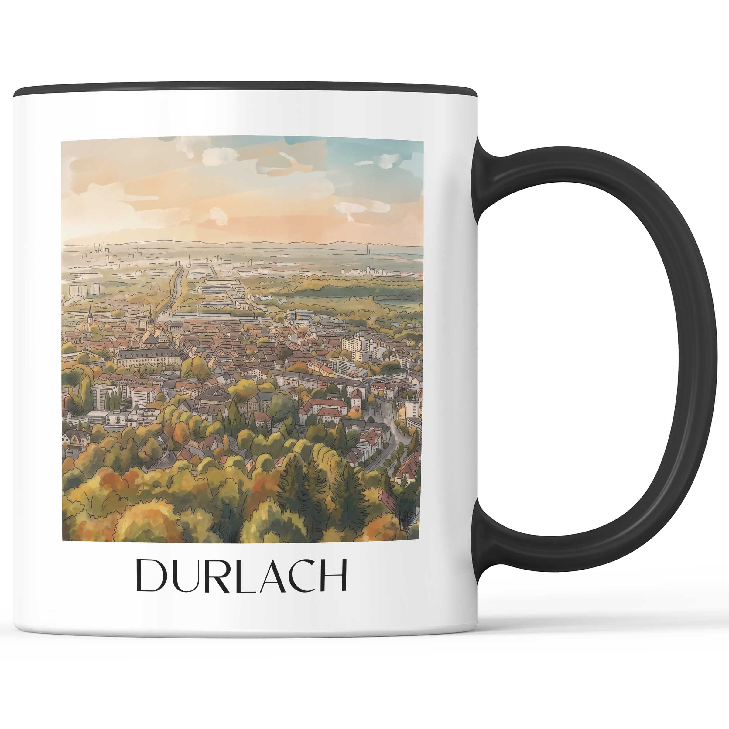 Durlach Kaffeebecher - Karlsruhe - Deutschland Becher - Kaffeetasse im Aquarell Stil - favplace