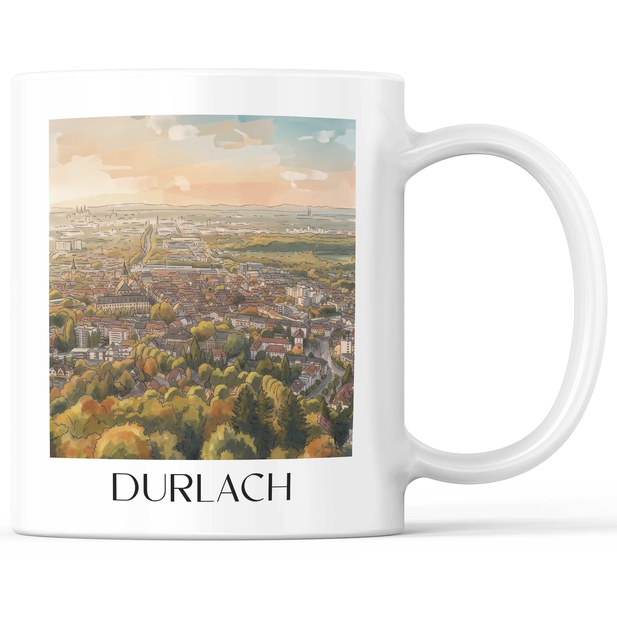 Durlach Kaffeebecher - Karlsruhe - Deutschland Becher - Kaffeetasse im Aquarell Stil - favplace