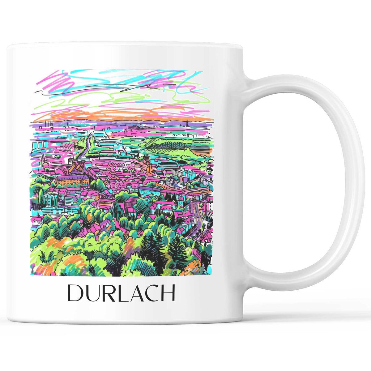 Durlach Kaffeebecher - Karlsruhe - Deutschland Becher - Kaffeetasse im Tag Graffiti Stil - favplace